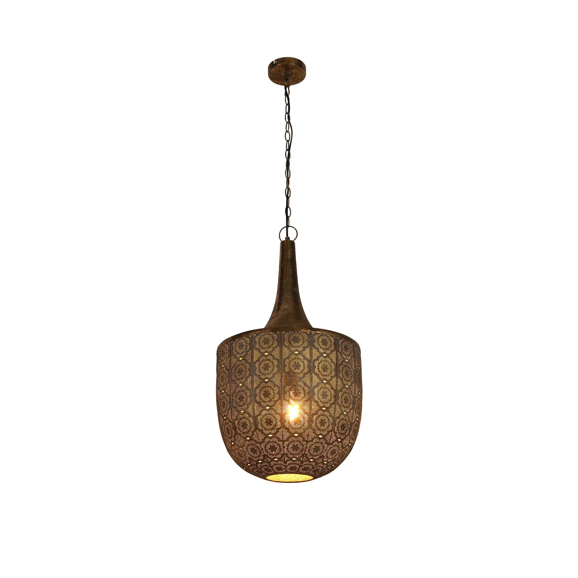 Antique Brass or Brown Gold Moroccan Style Dome Pendant Ceiling Light E27