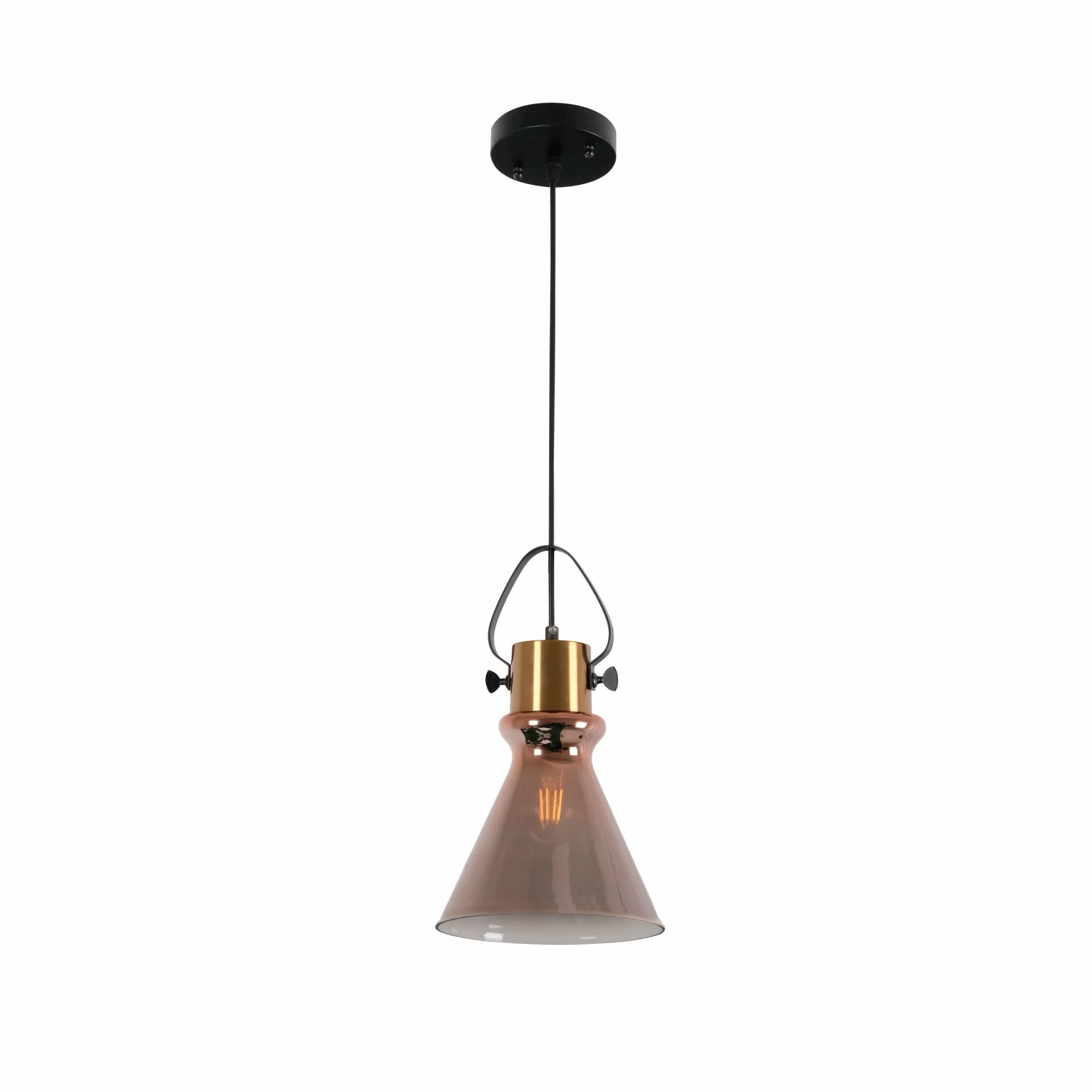Bronze Gradient Glass Funnel Dome Globe Pendant Ceiling Light E27