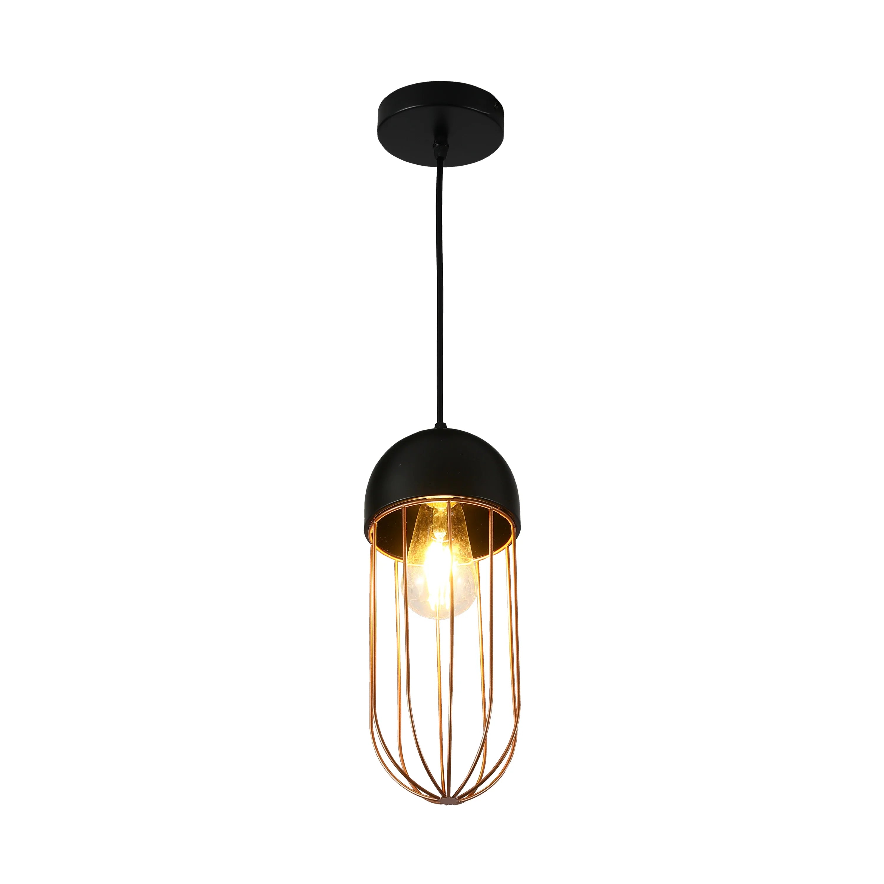 Aurelia Black & Gold Cage Pendant Light