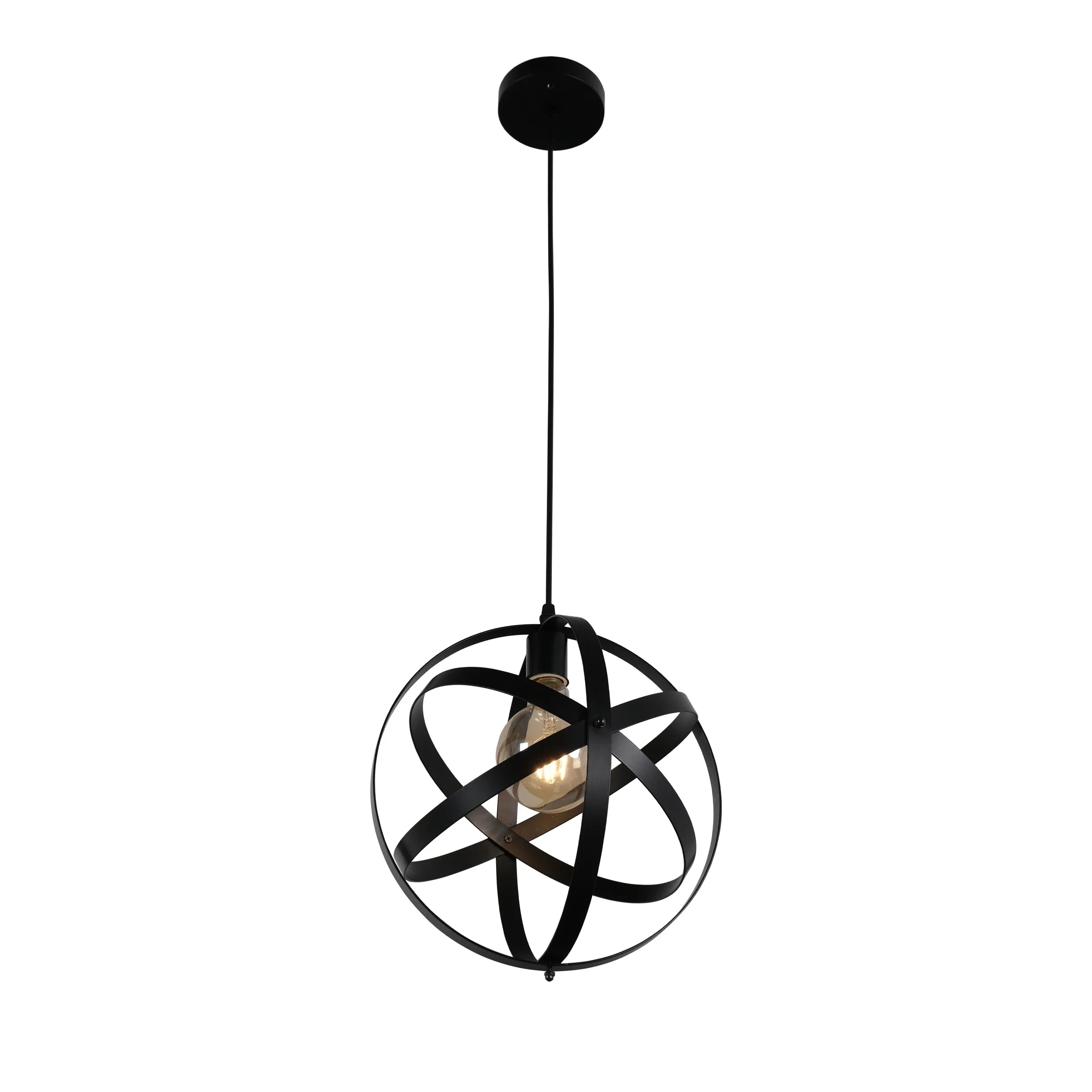 Orbital Metal Caged Globe Pendant Ceiling Light E27