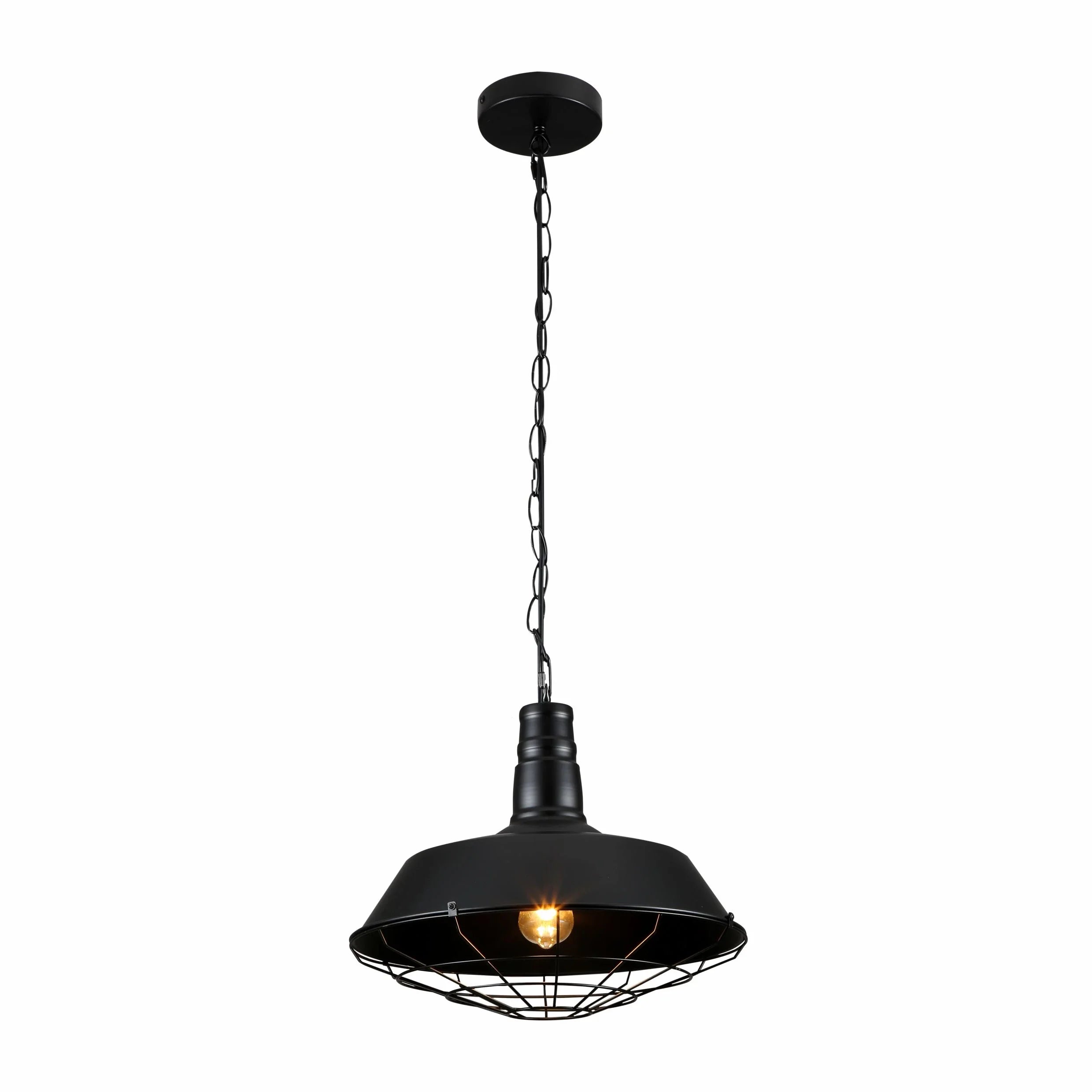 Step Industrial Caged Metal Ceiling Pendant Light E27 Fitting