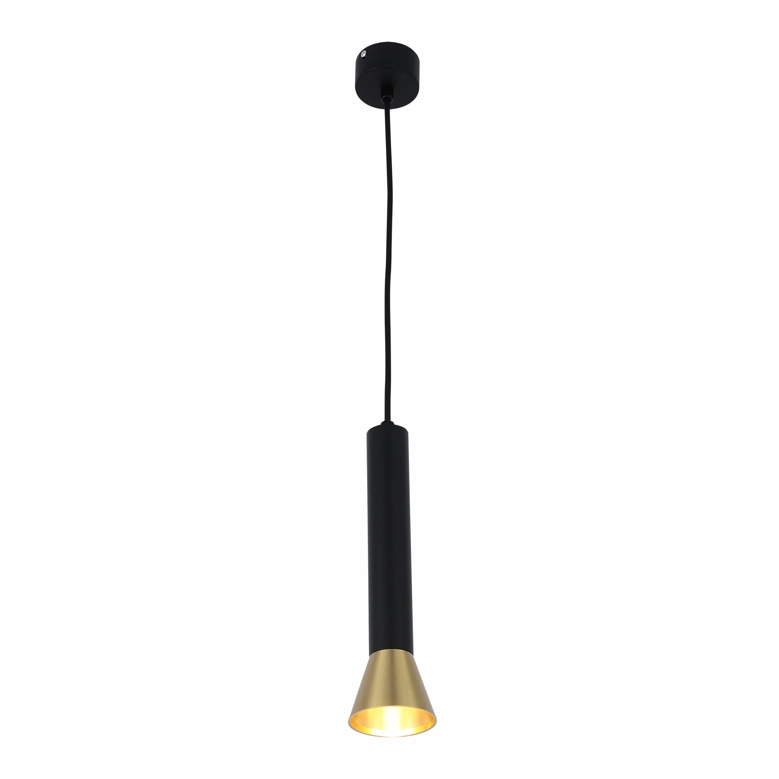 Black & Gold Single Pendant Light GU10