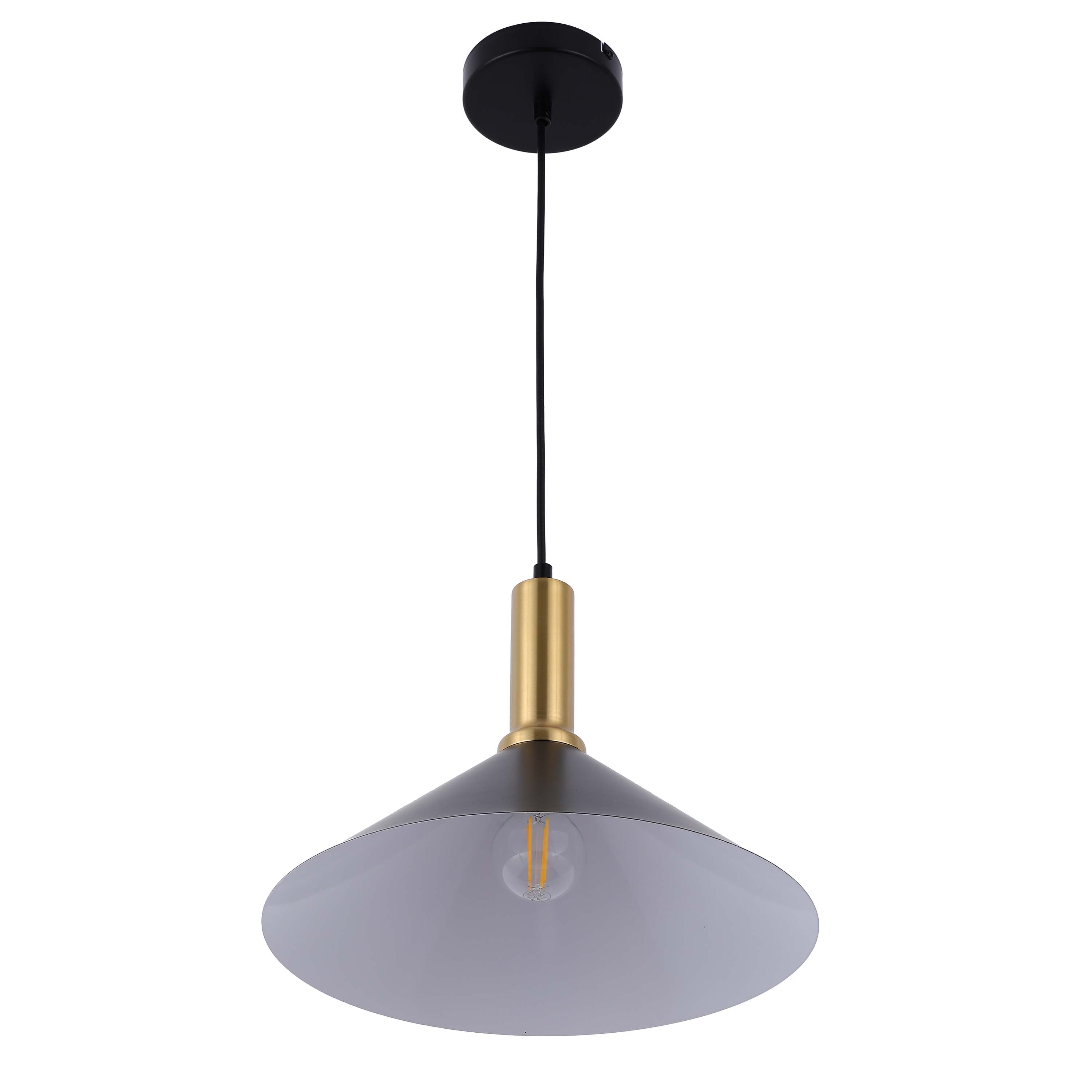 Modern Black Brass Ceiling Pendant Light, Adjustable Drop, E27