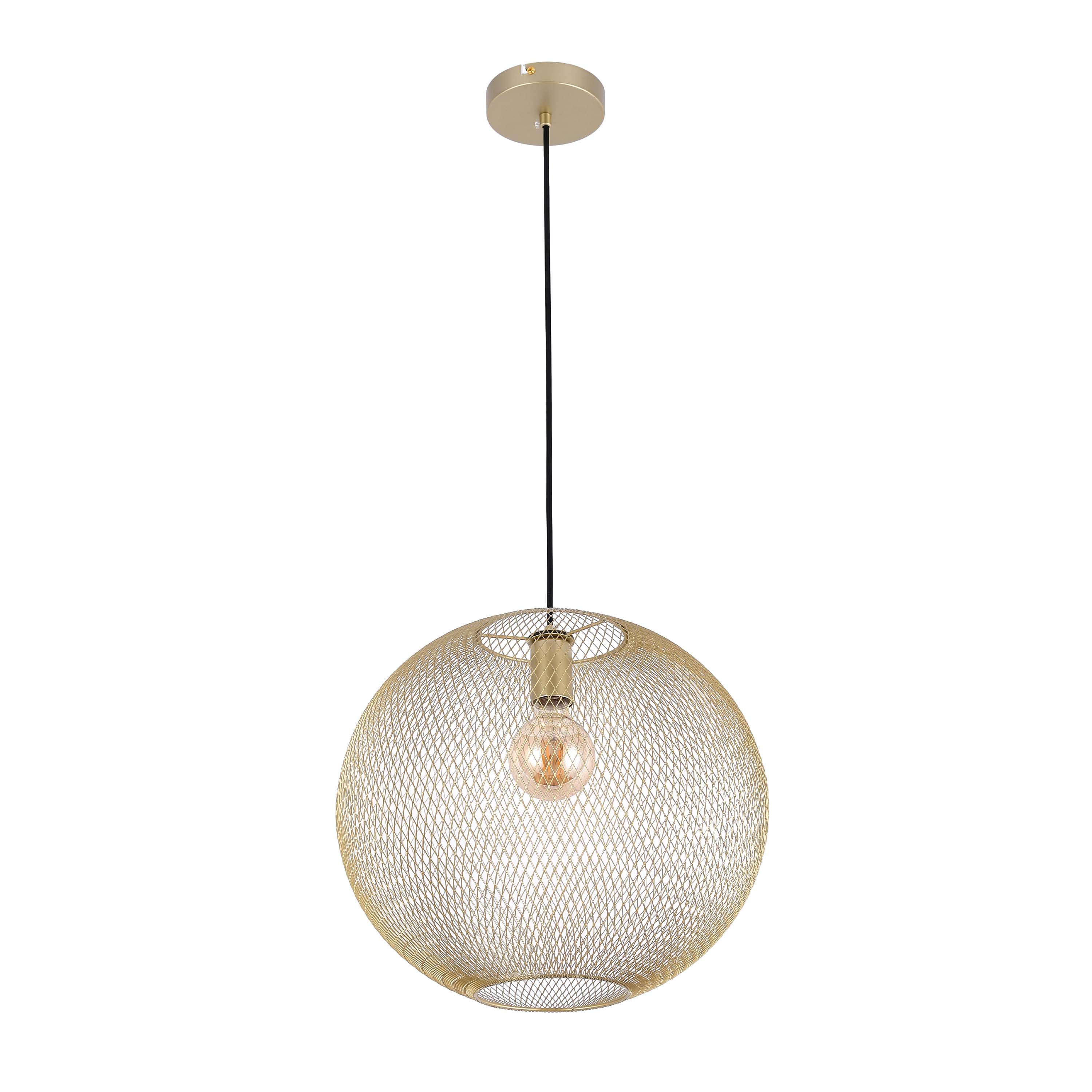 Modern Gold Wire Mesh Globe Pendant Light, E27 (40cm & 48cm Options)