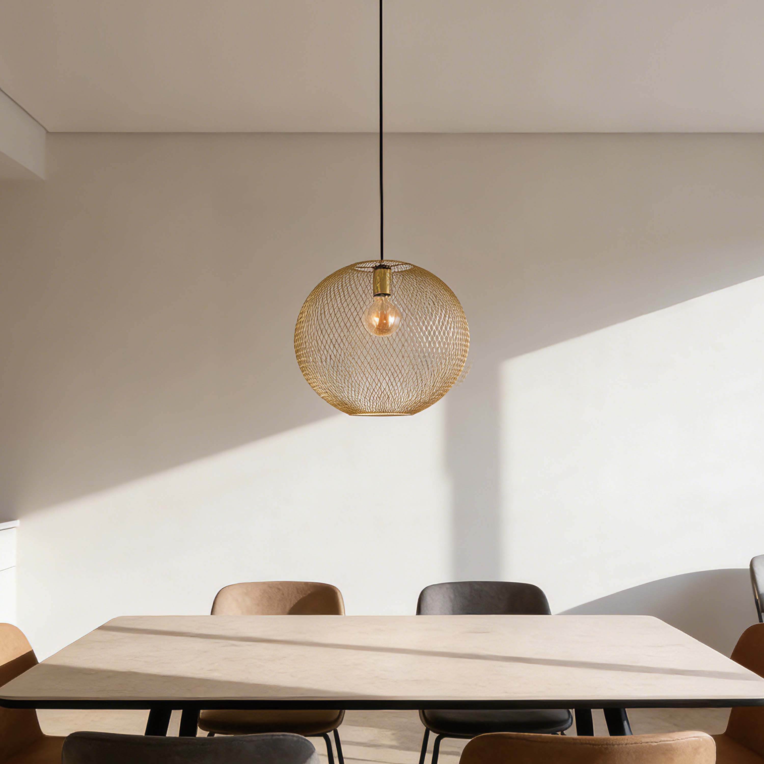 Modern Gold Wire Mesh Globe Pendant Light, E27 (40cm & 48cm Options)