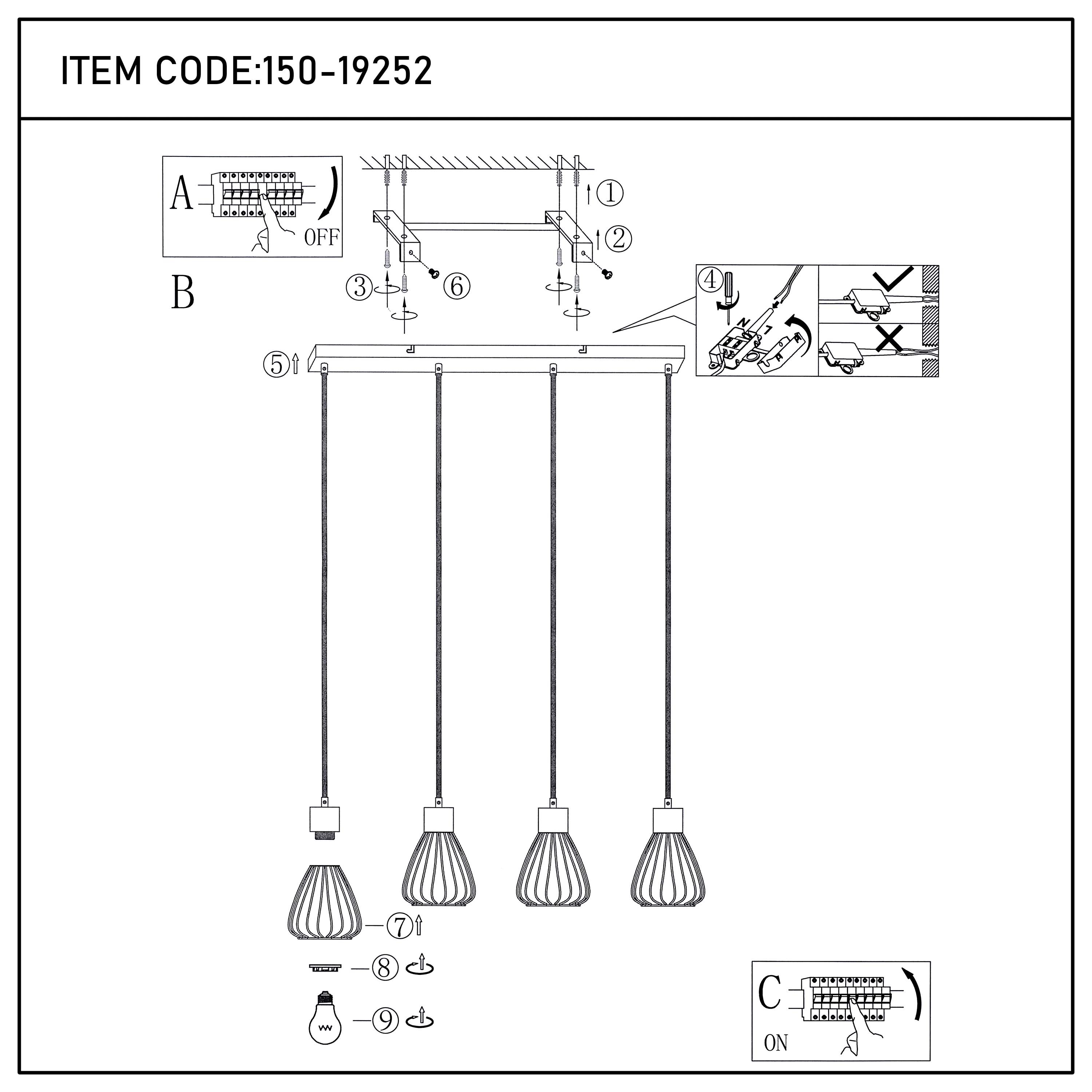 Industrial Wire Cage Pendant Light with Hemp Rope, E27 Dimmable