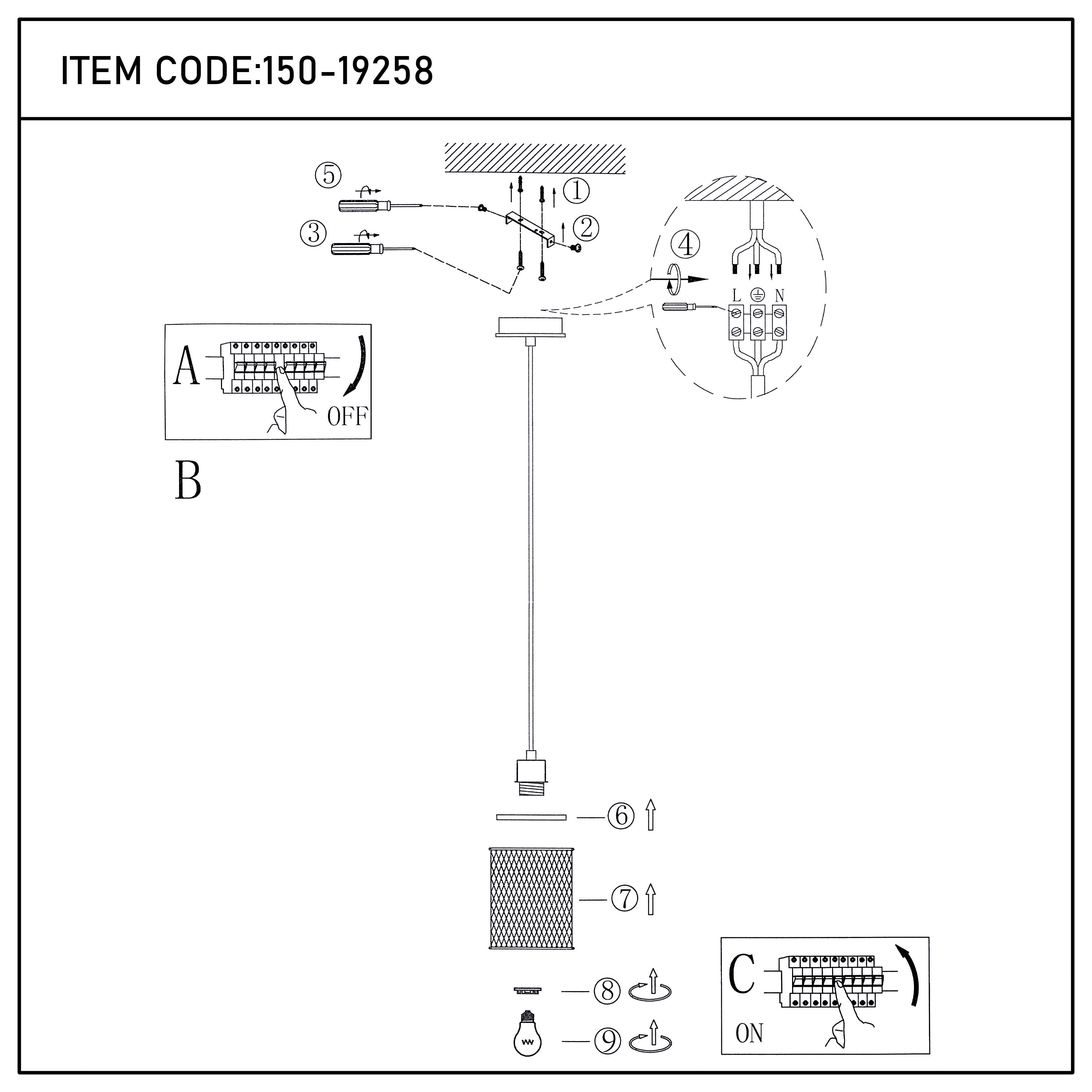 Industrial Mesh Cylinder Pendant Light, 1 & 4-Light E27 Dimmable