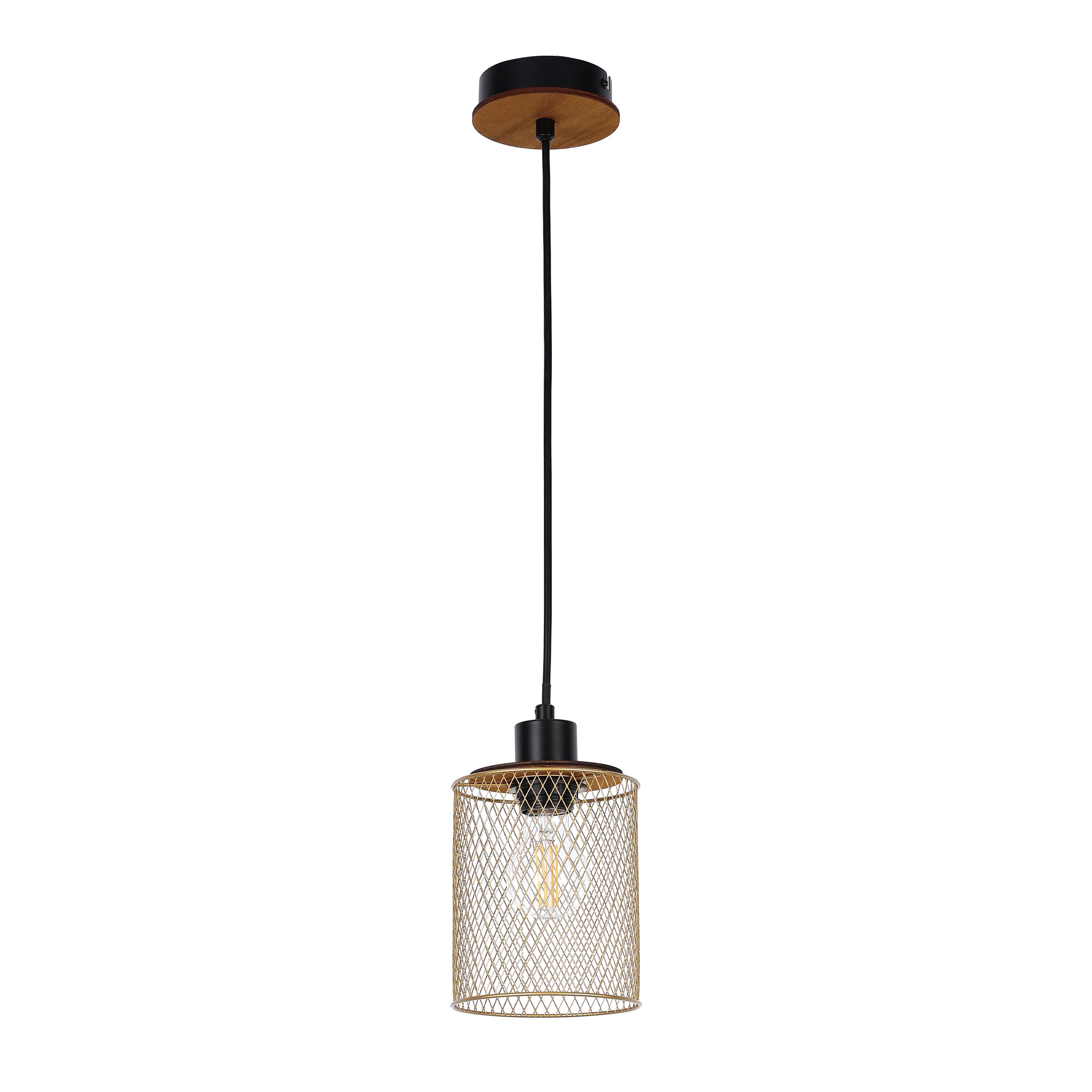 Industrial Mesh Cylinder Pendant Light, 1 & 4-Light E27 Dimmable