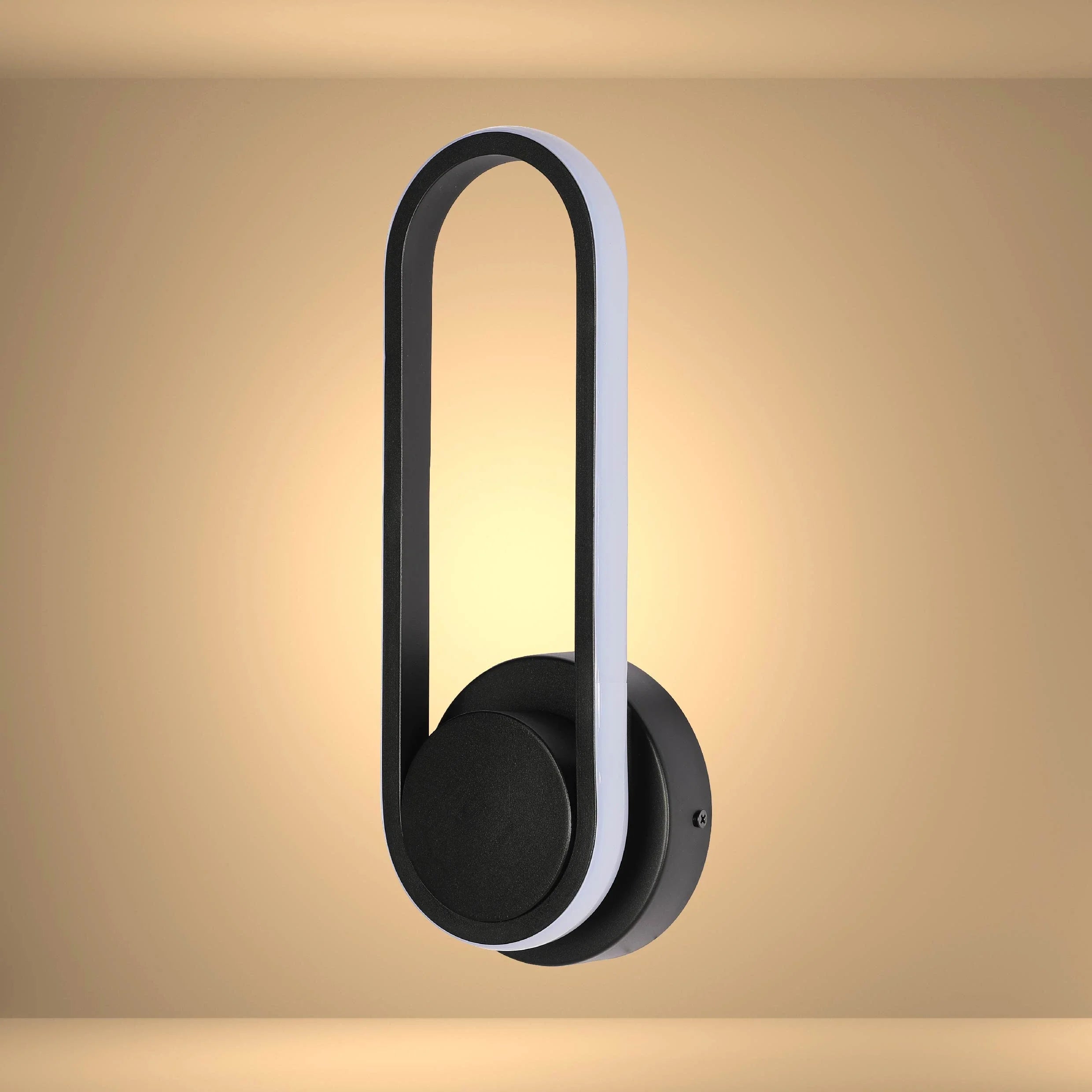 Orbit Ellipse Ambient LED Cool White Wall Sconce Black