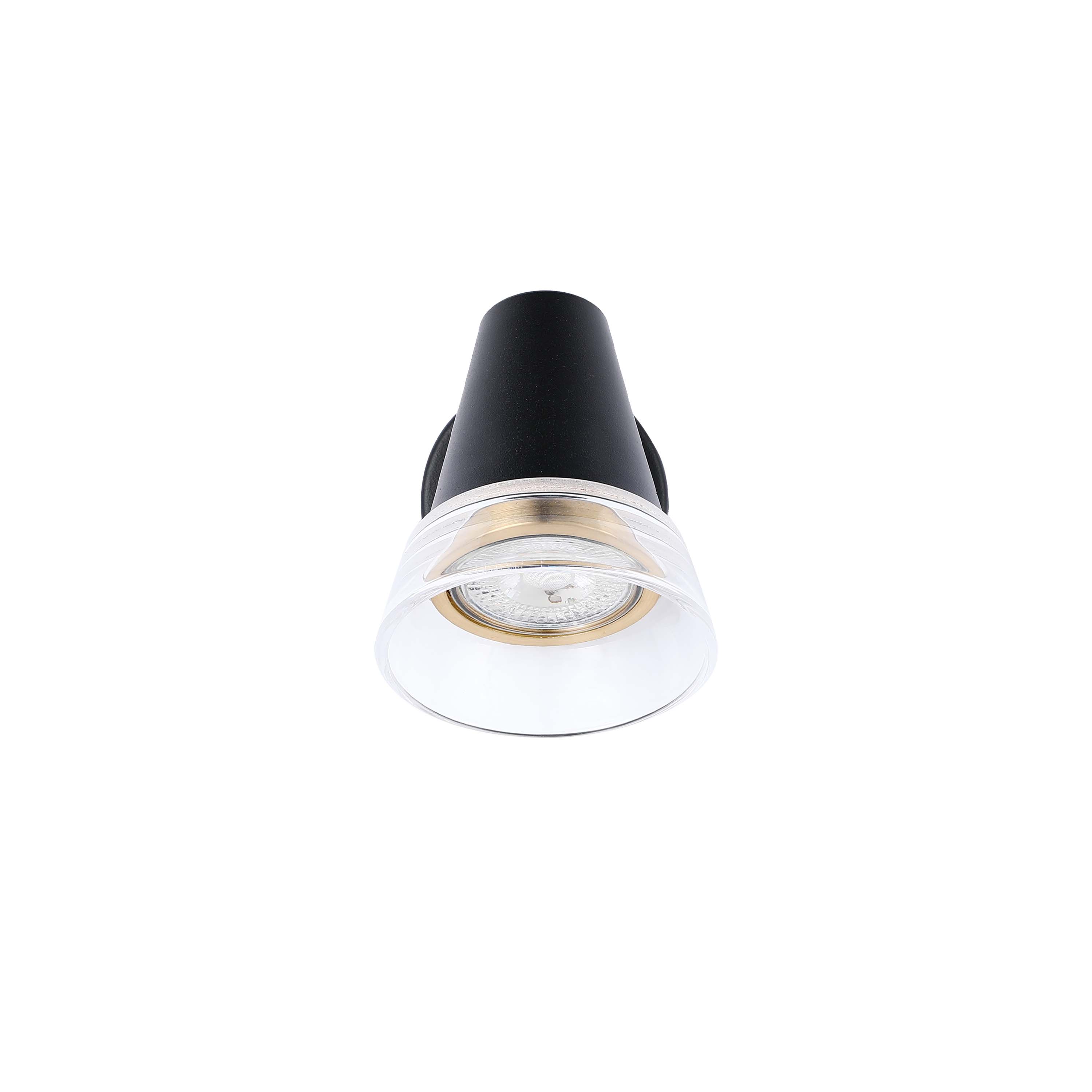Modern Black & Brass Wall Sconce, 1-Light GU10 Dimmable