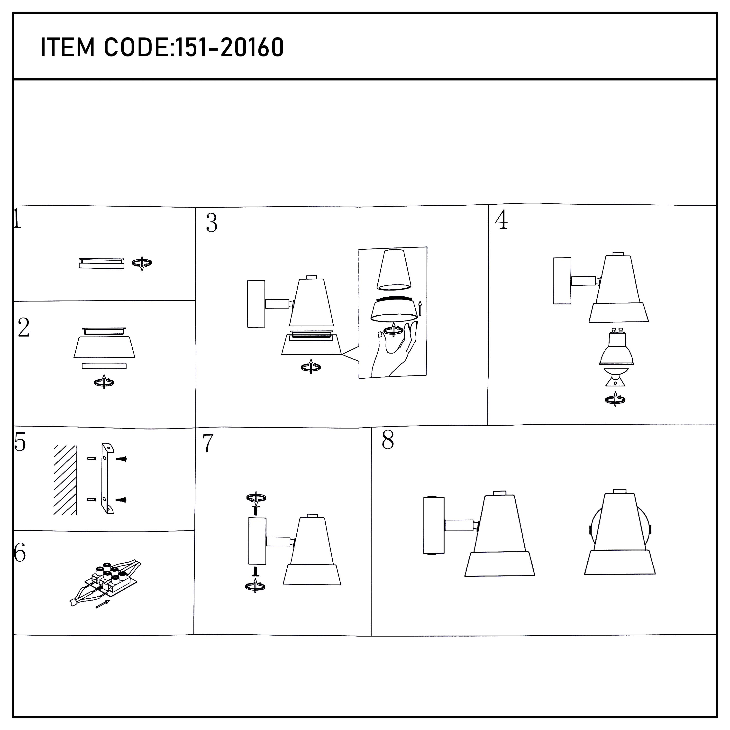 Modern Black & Brass Wall Sconce, 1-Light GU10 Dimmable