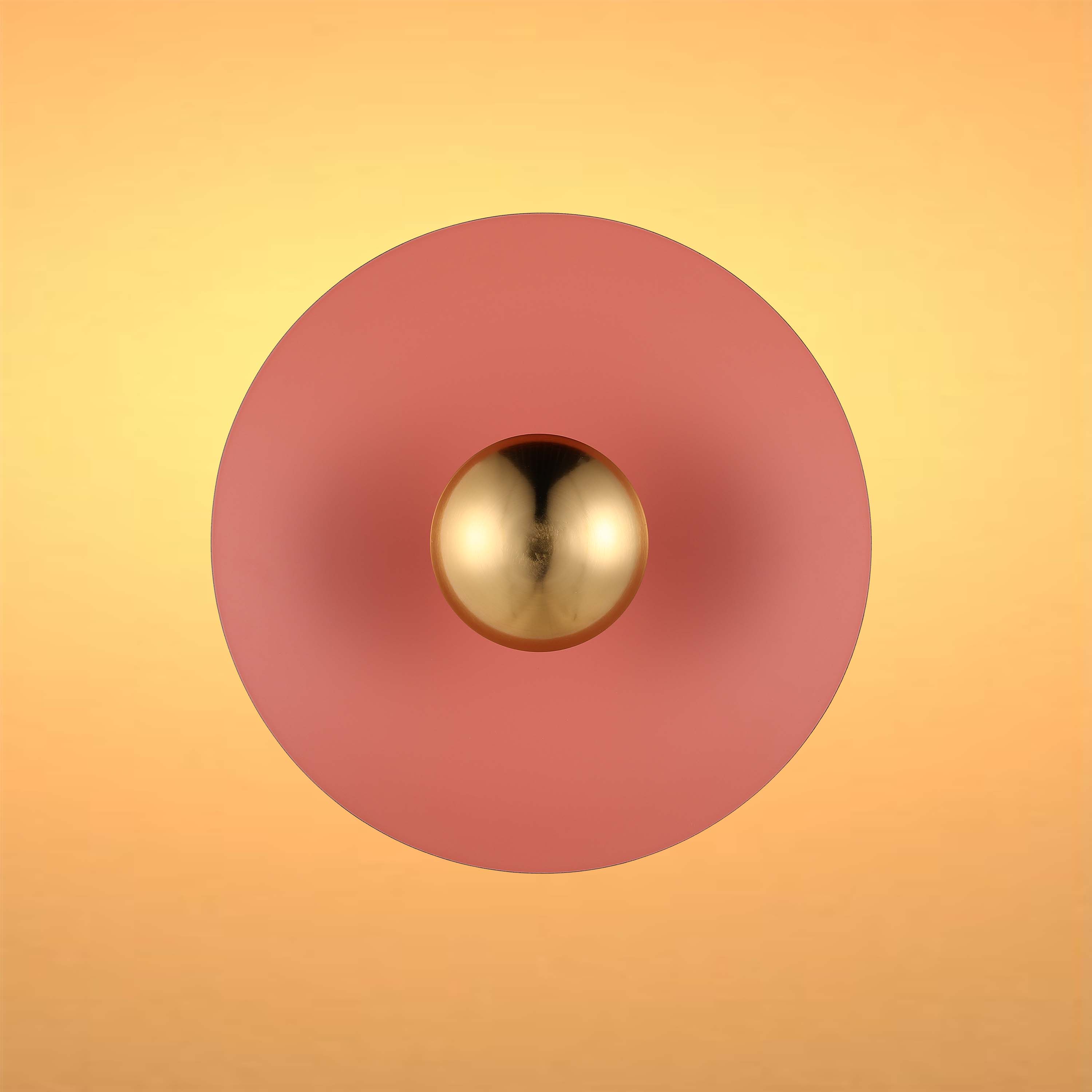 Modern Circular LED Wall Sconce with Gold Accent (White, Pink, Blue), 6W 3000K