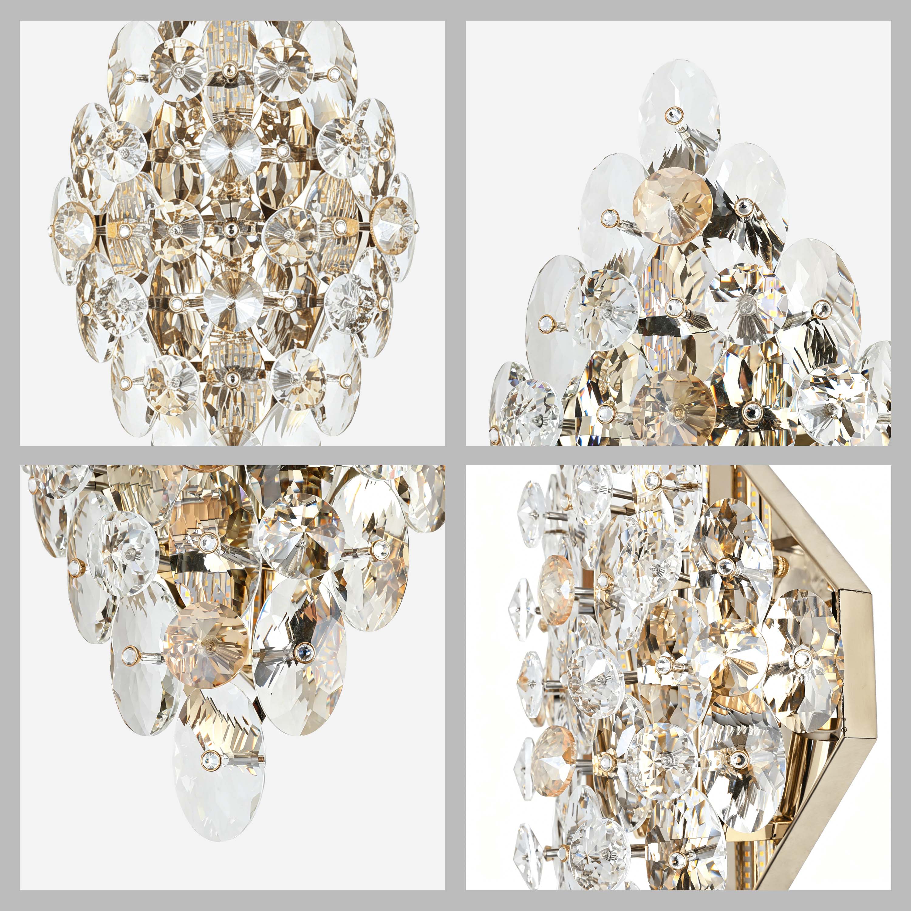 Luxury Gold Crystal Wall Sconce M2158, 4-Light E14