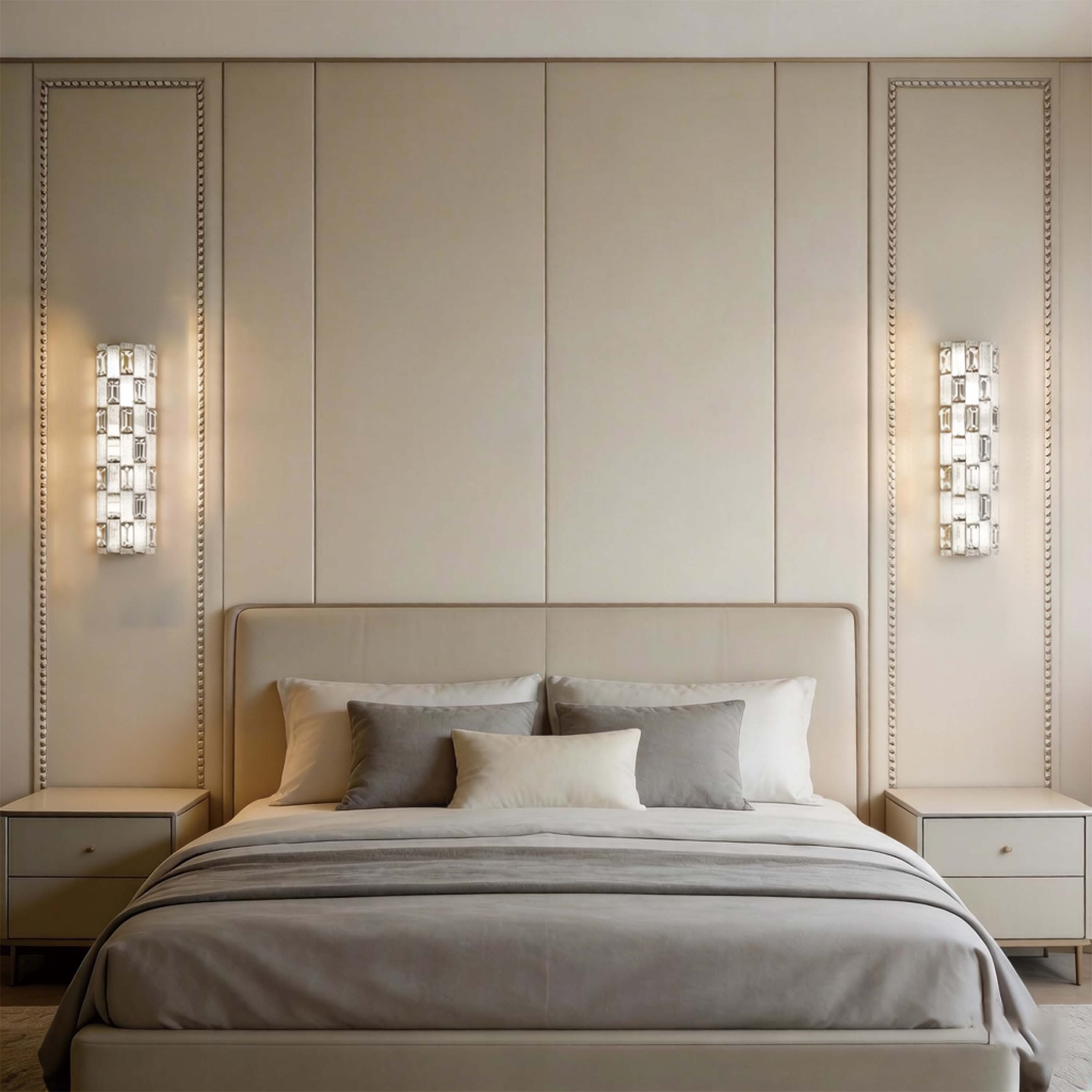 Premium Gold Textured Crystal Wall Sconce, E14 Dimmable