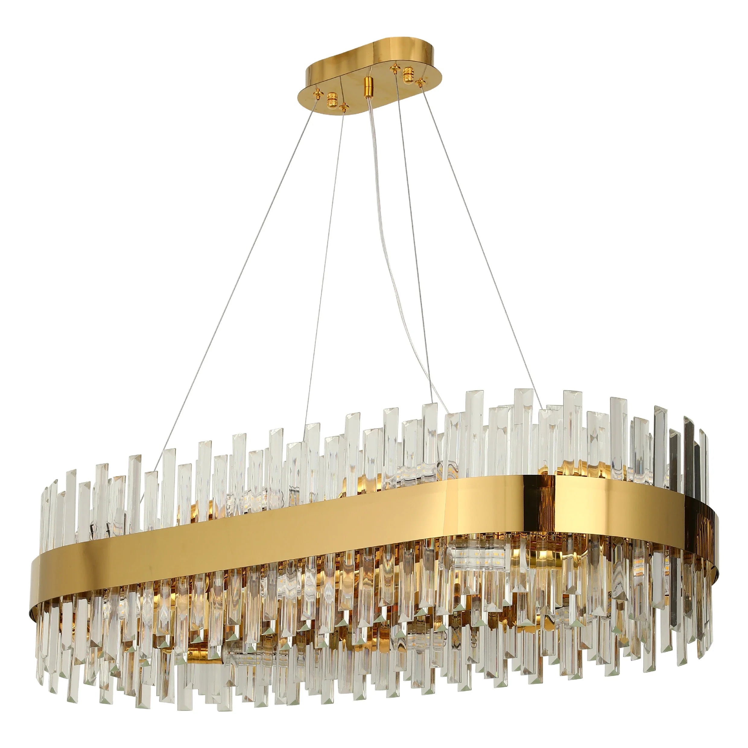 Coffin Crystal Gold Metal Chandelier Ceiling Light E14