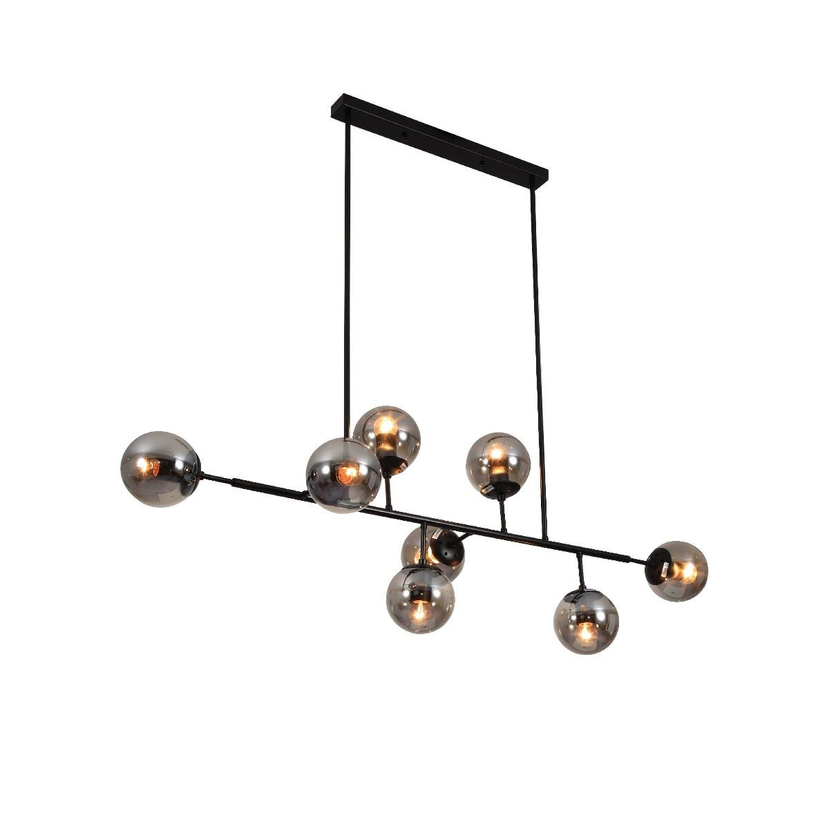 Black body smoky globe Glass Modern Chandelier 8 lamp main