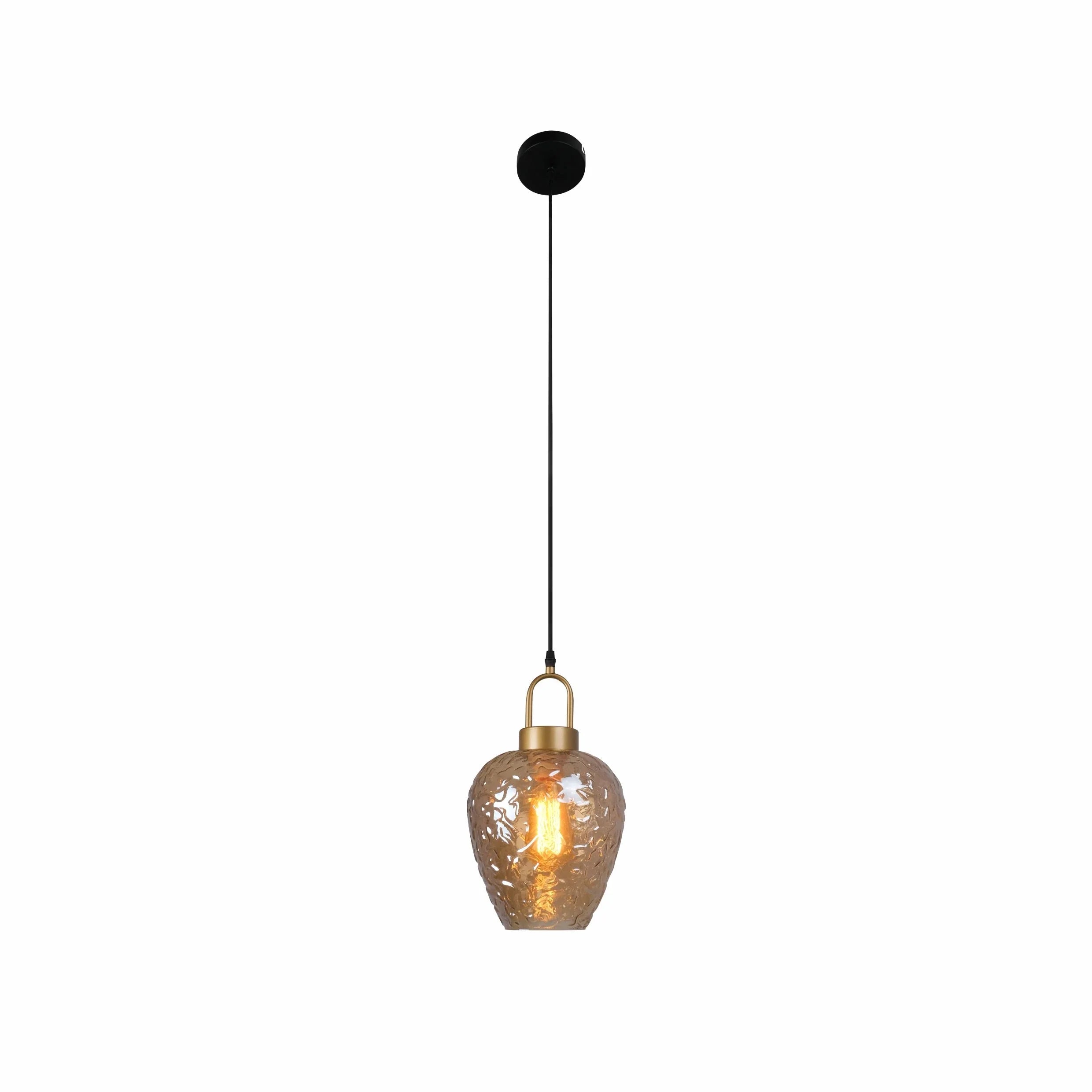 Miele Lungo Amber Glass Pendant Ceiling Light E27