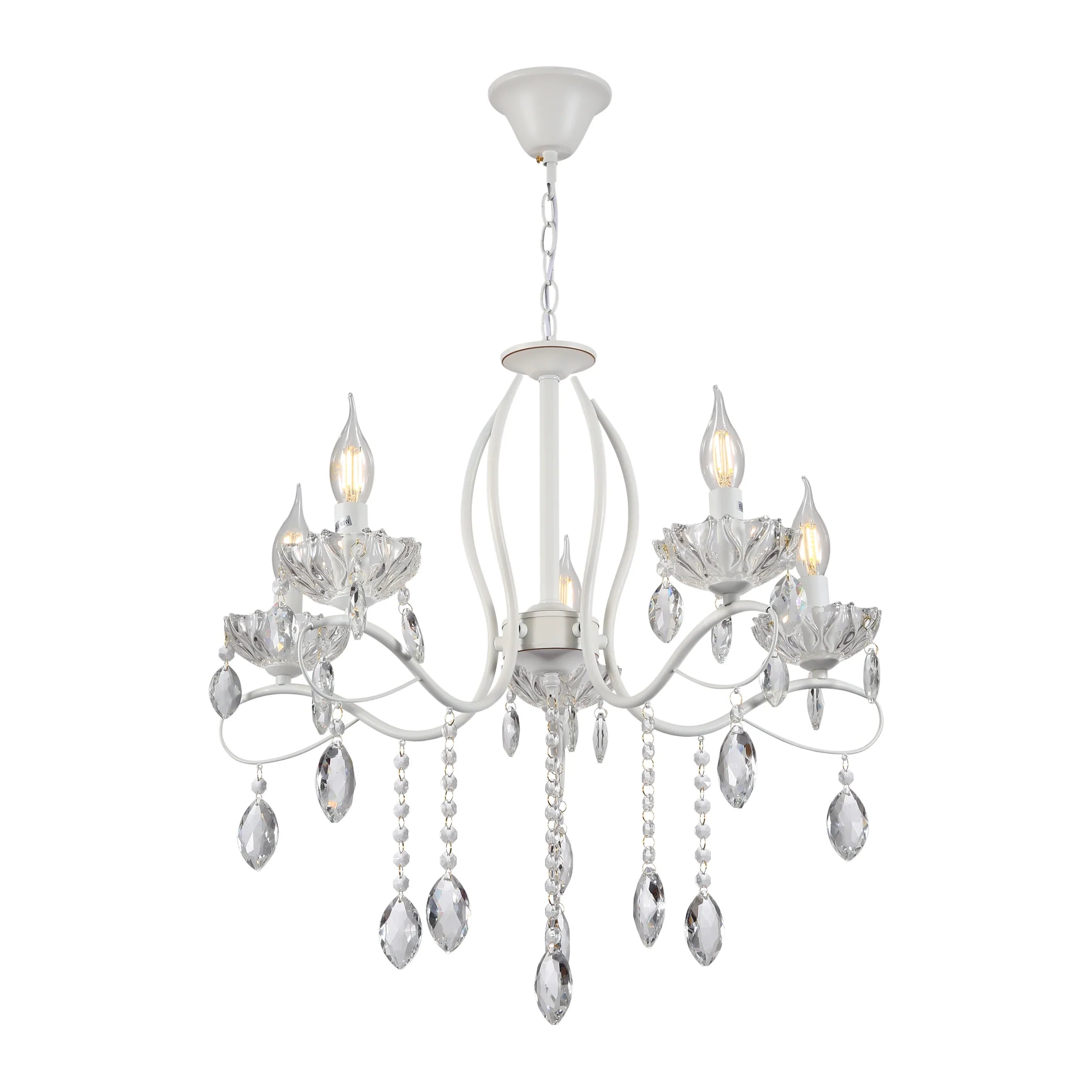 Tabitha Mediterranean Elegant Transitional Elizabeth Style Crystal Chandelier Ceiling Light E14
