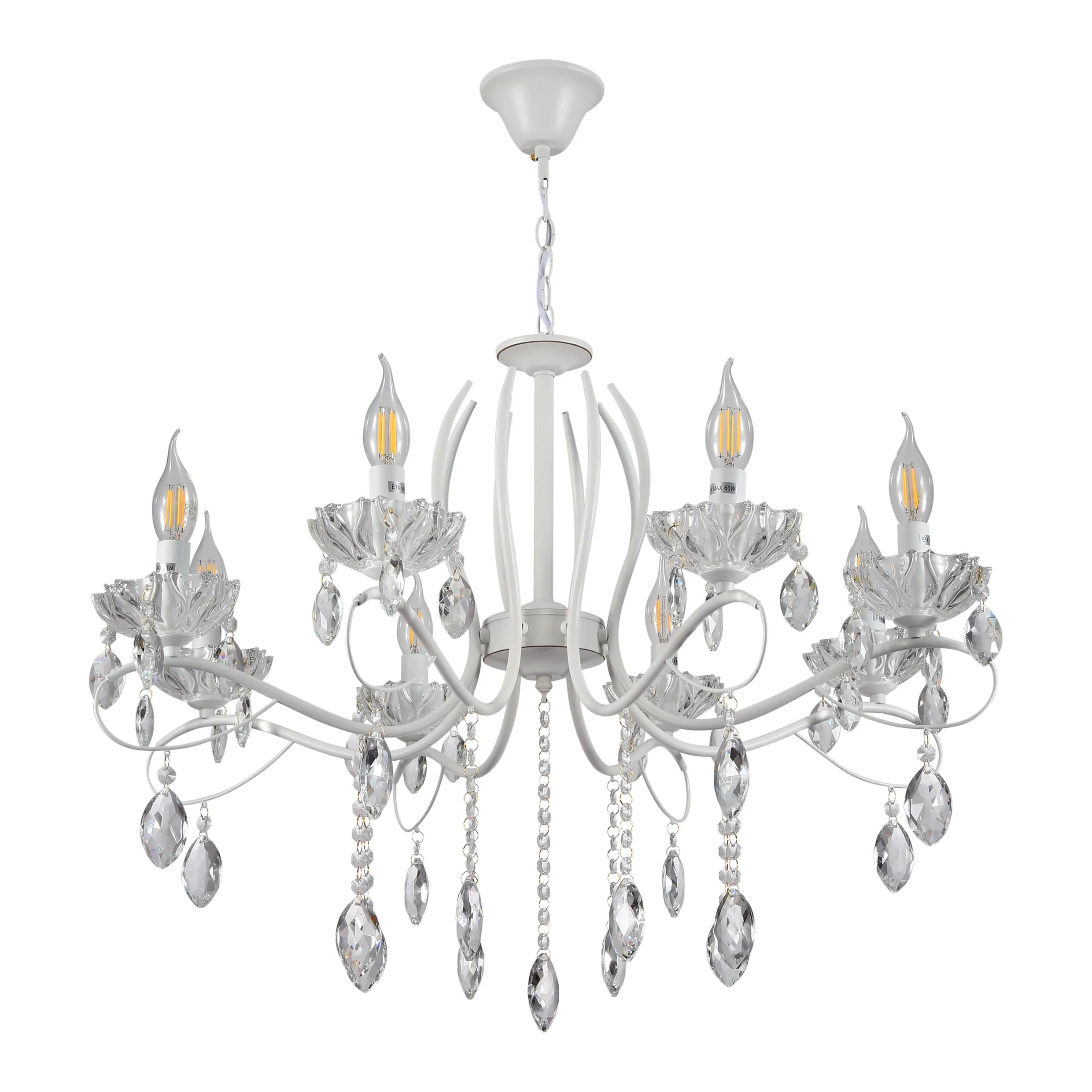 Tabitha Mediterranean Elegant Transitional Elizabeth Style Crystal Chandelier Ceiling Light E14