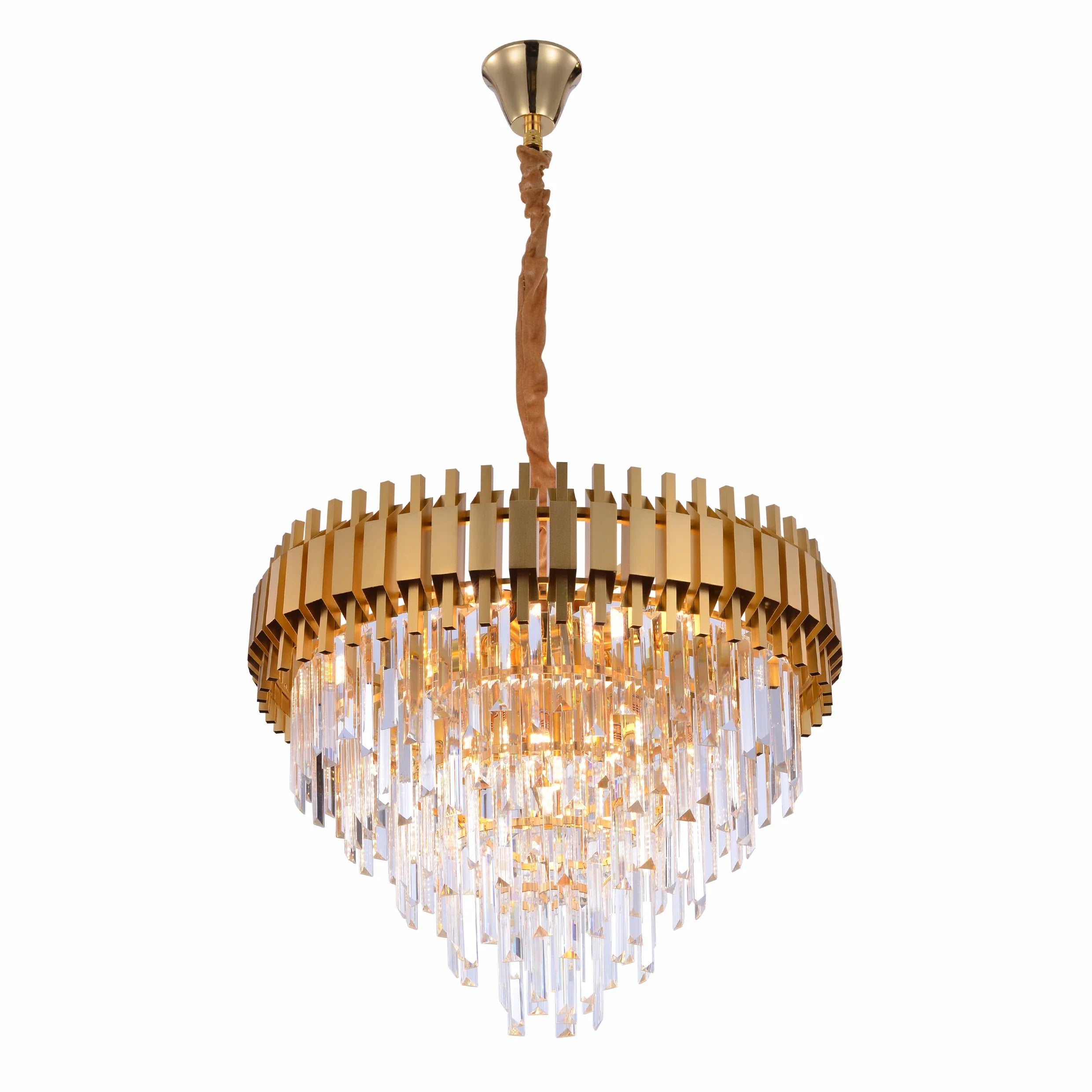 Metropolitan Square Beam Design Tiered Crystal Modern Chandelier Ceiling Light