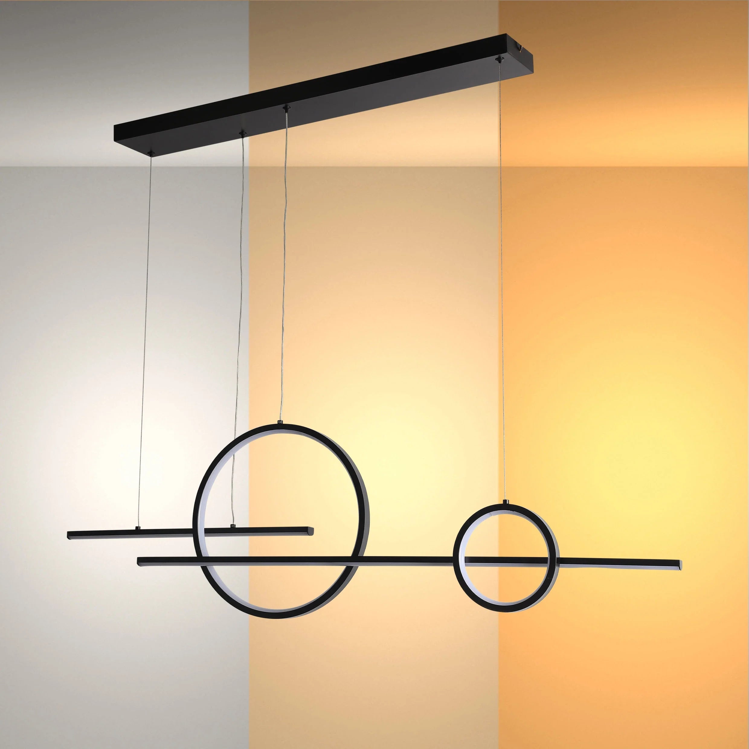 Kitesurf Scandinavian Dining Modern LED Ceiling Light Black 56W CCT Changeble