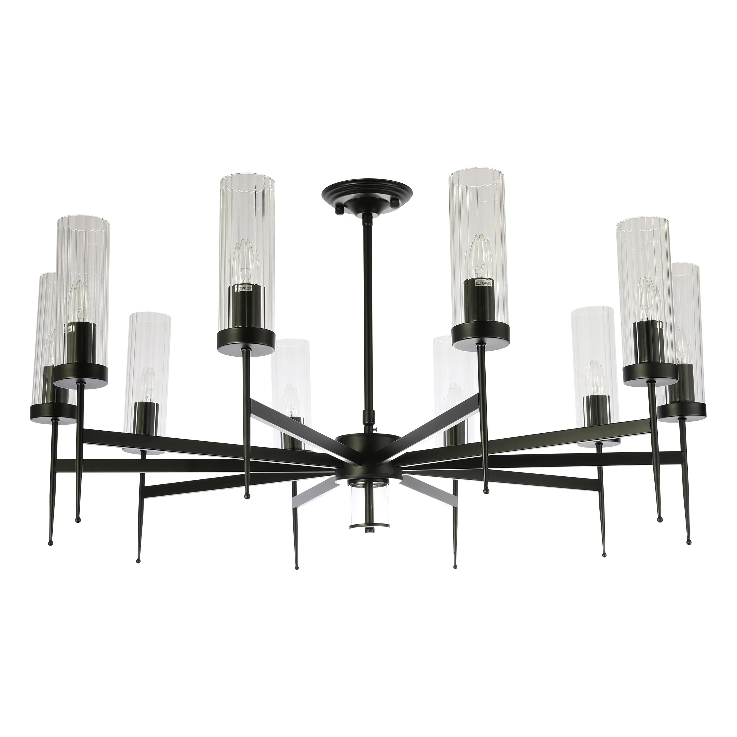 American Fluted Glass Chandelier Ceiling Light