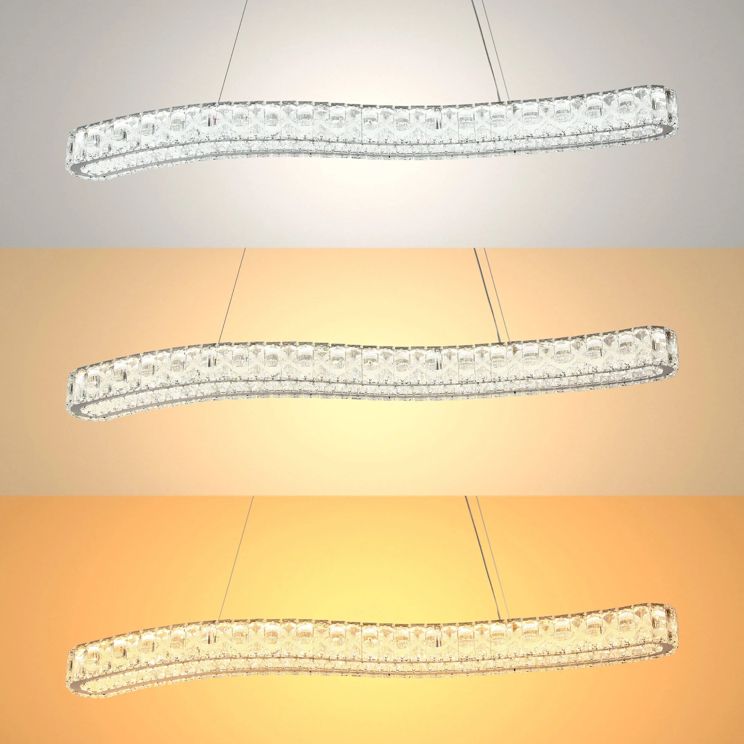 Serpentine Crystal Helix LED Pendant Chandelier 80W