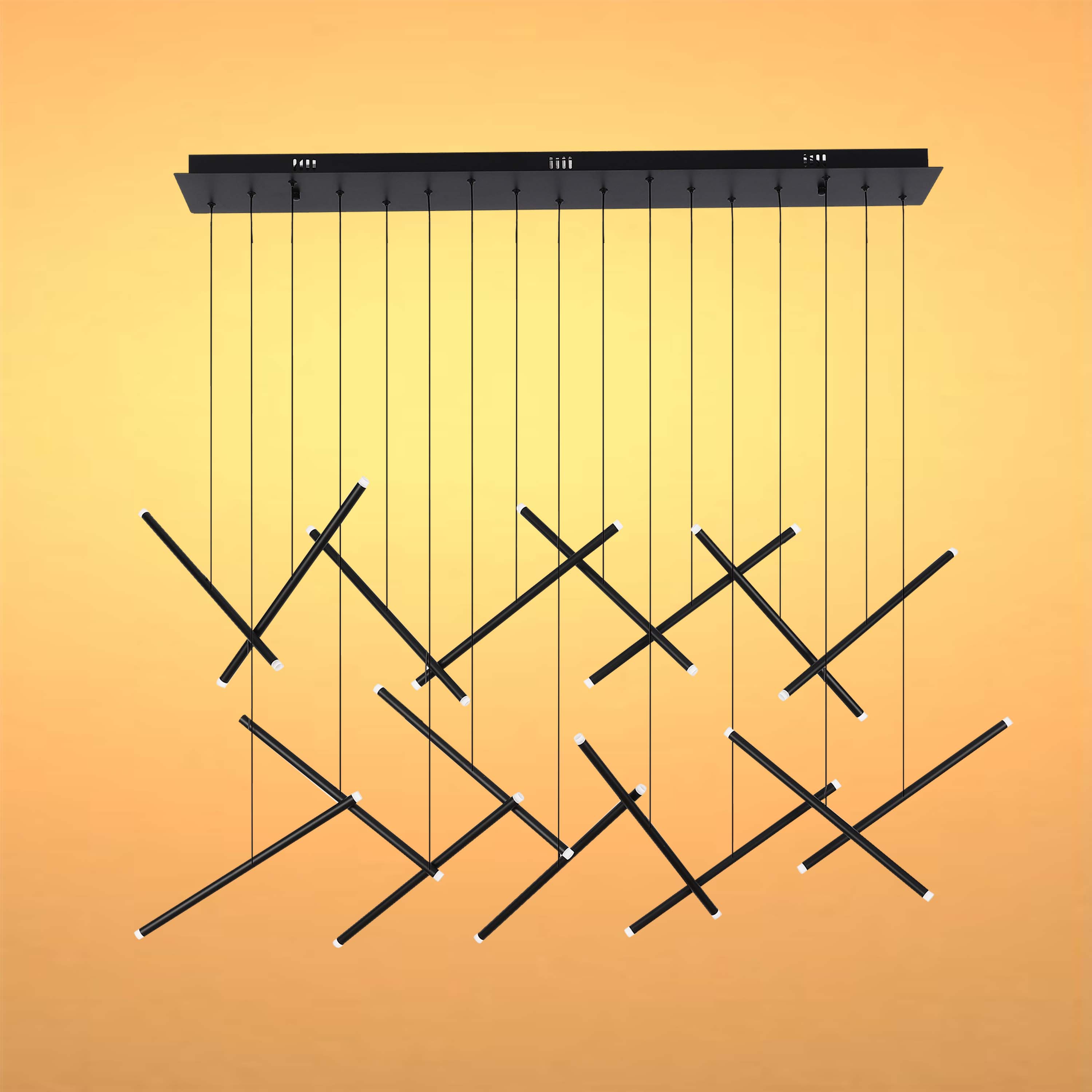 Gold Crisscross Modern Multi-Pendant Chandelier