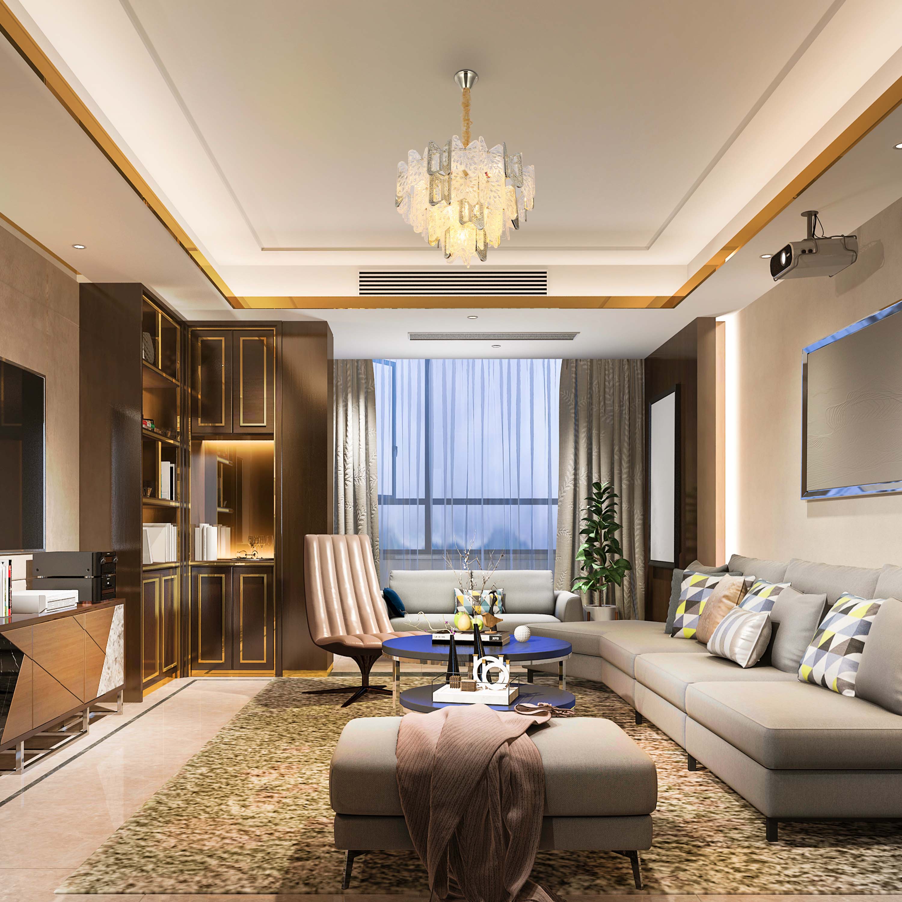 Luxury Gold Crystal Chandelier Dimmable Pendant Light E14