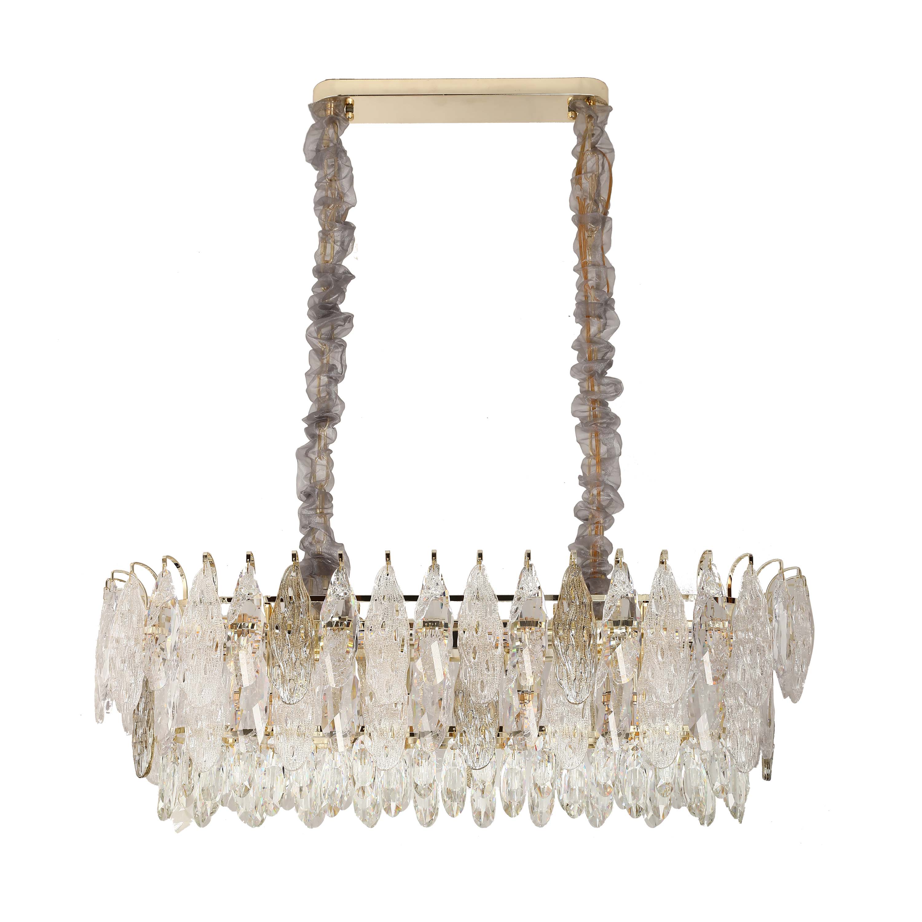 Luxury Gold Crystal Chandelier Dimmable Pendant Light E14
