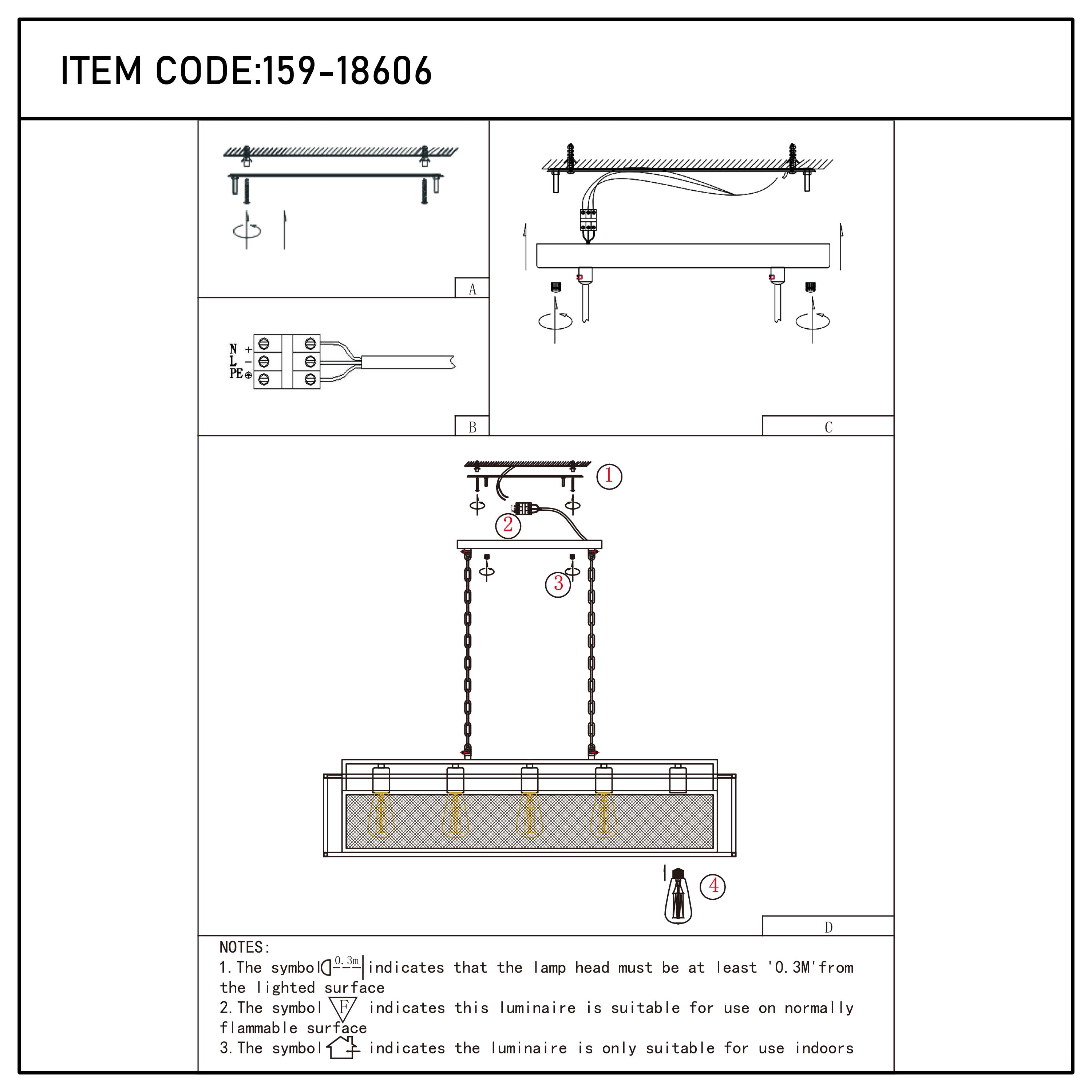 Industrial Black & Gold Linear Mesh Cage Pendant Light, 3 / 5 Light E27