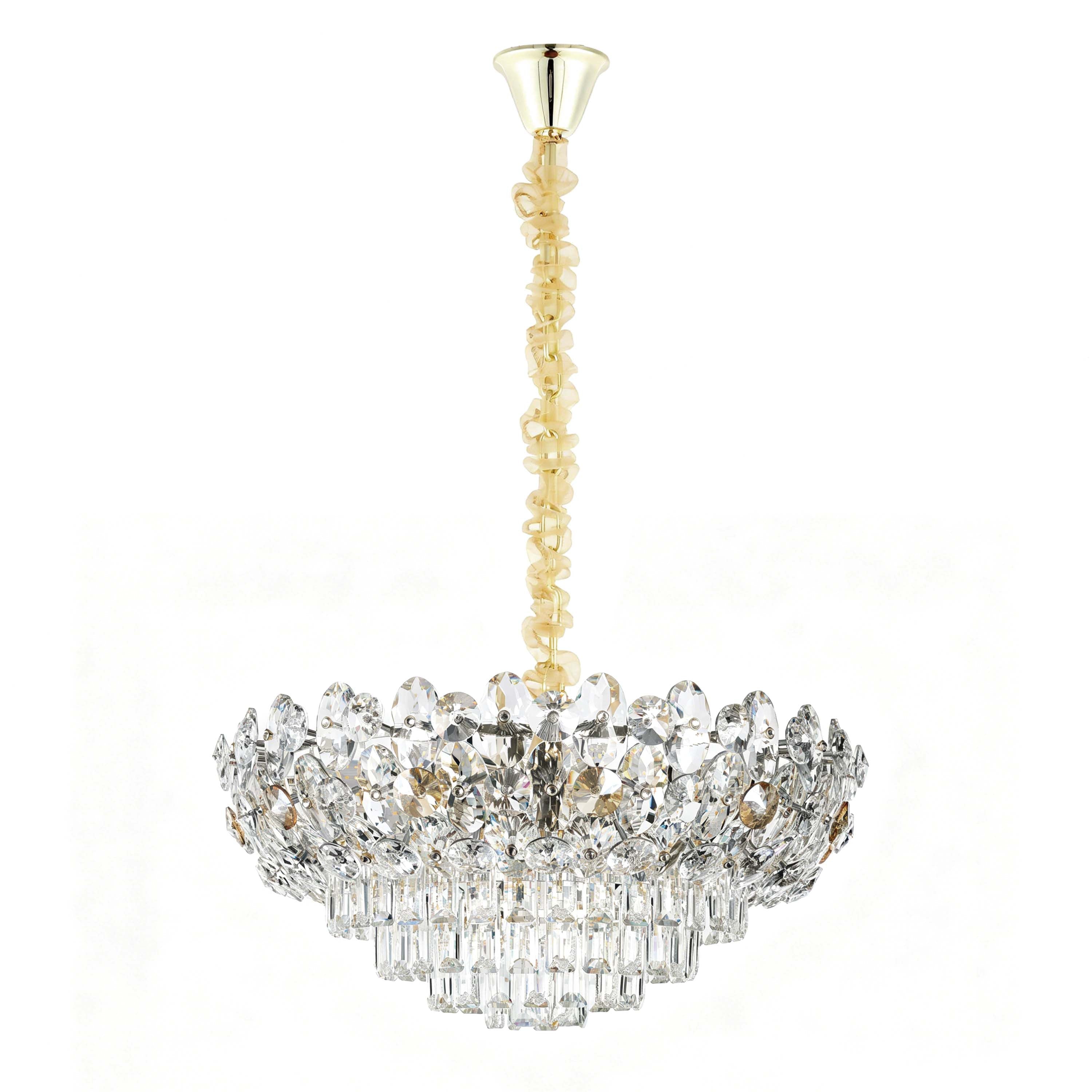 Luxury Gold & Crystal Empire Chandelier Collection M2158, 12 to 42 Light E14