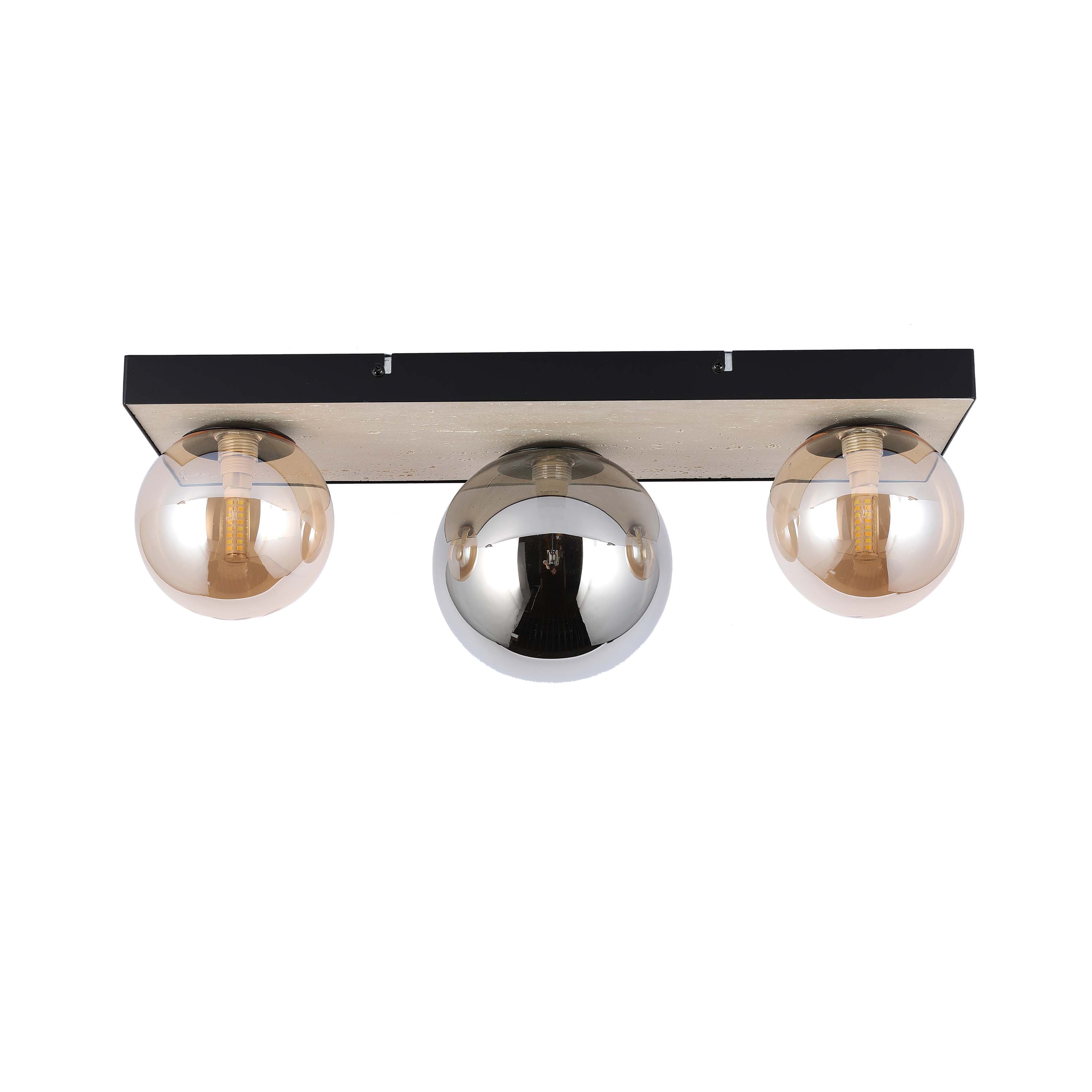 Modern G9 Glass Globe Ceiling Light, Amber Shade
