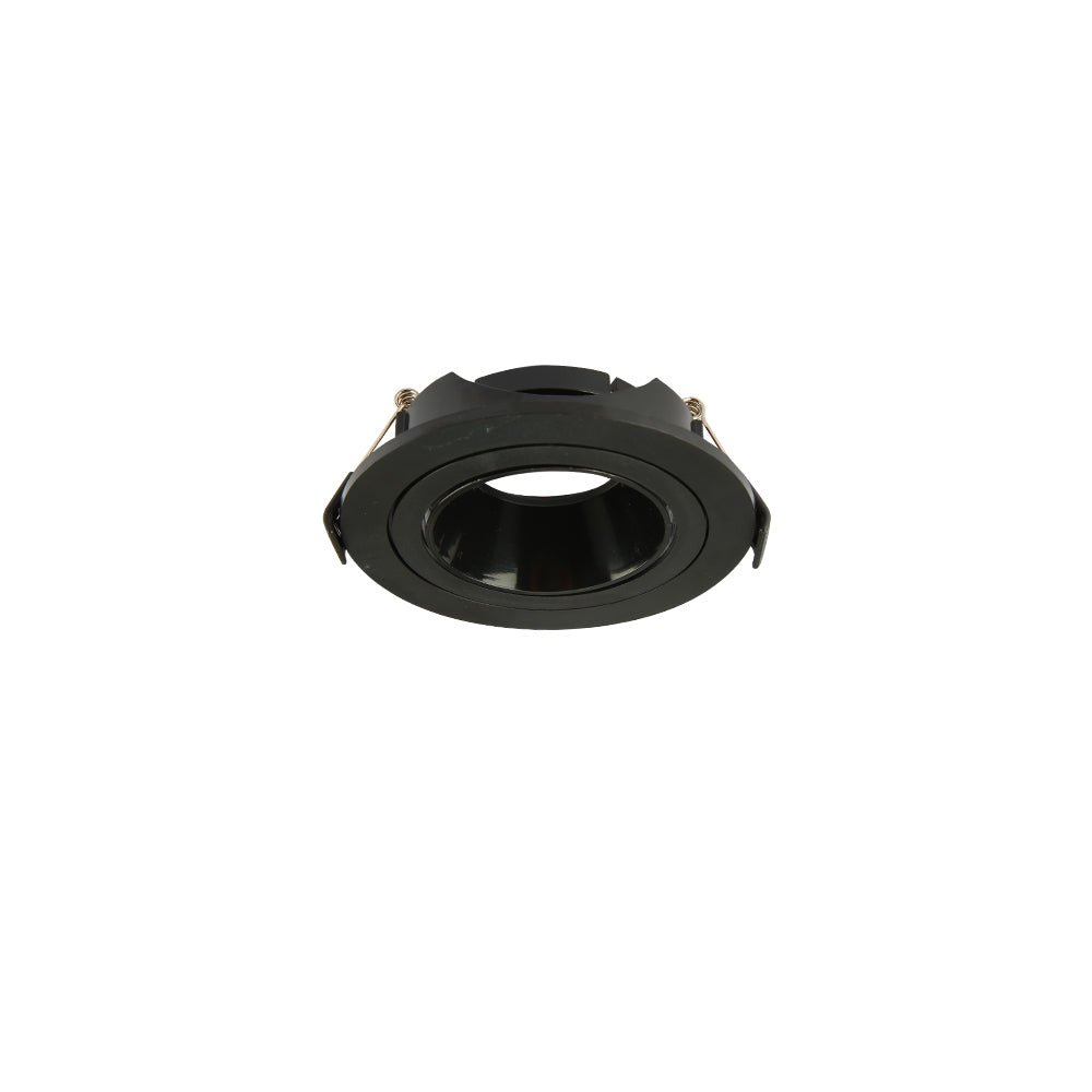Main image of Round Polycarbonate Tilt Recessed Downlight GU10 Black 164-03029