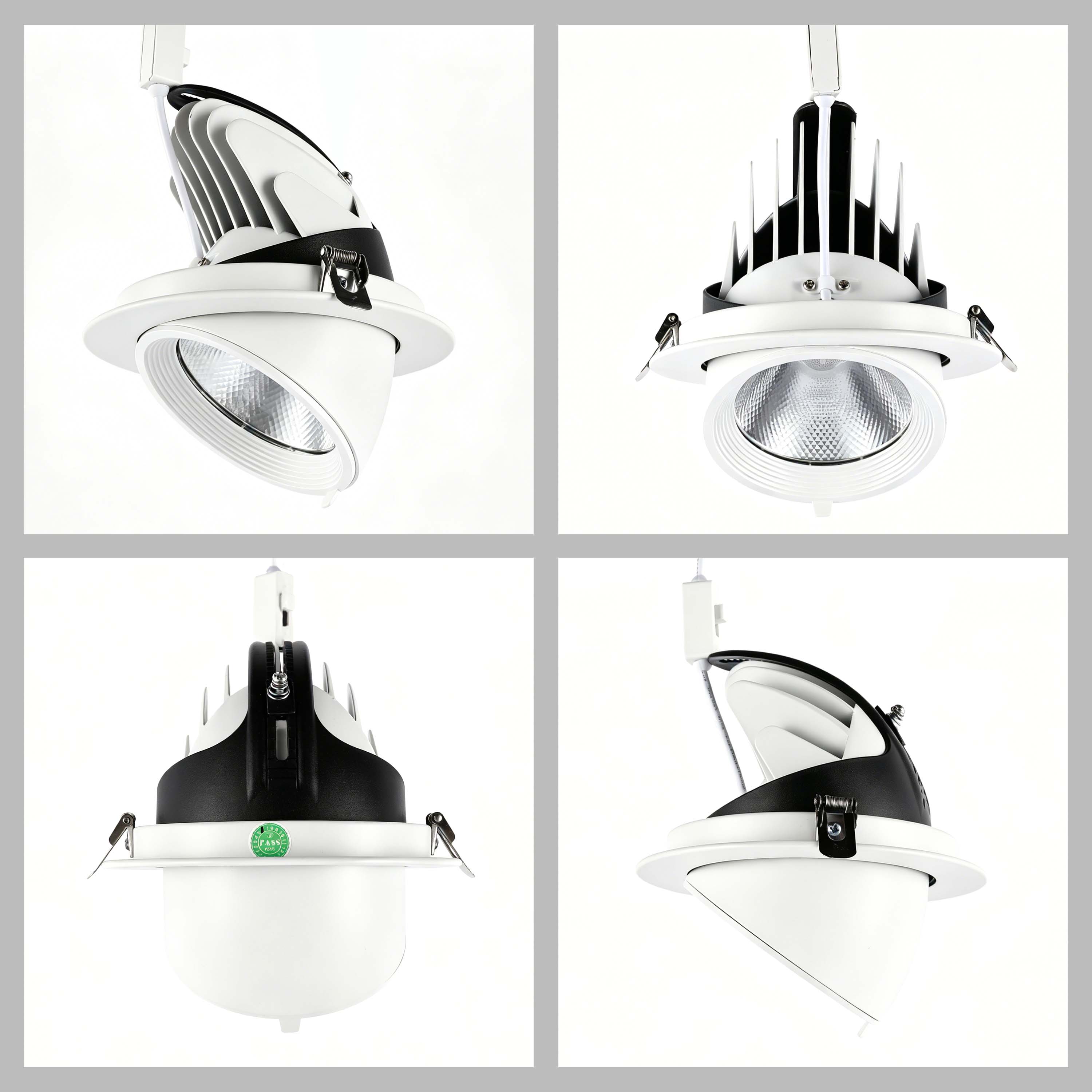 Adjustable LED Recessed Scoop Downlight, White, 3CCT Selectable 10W / 30W
