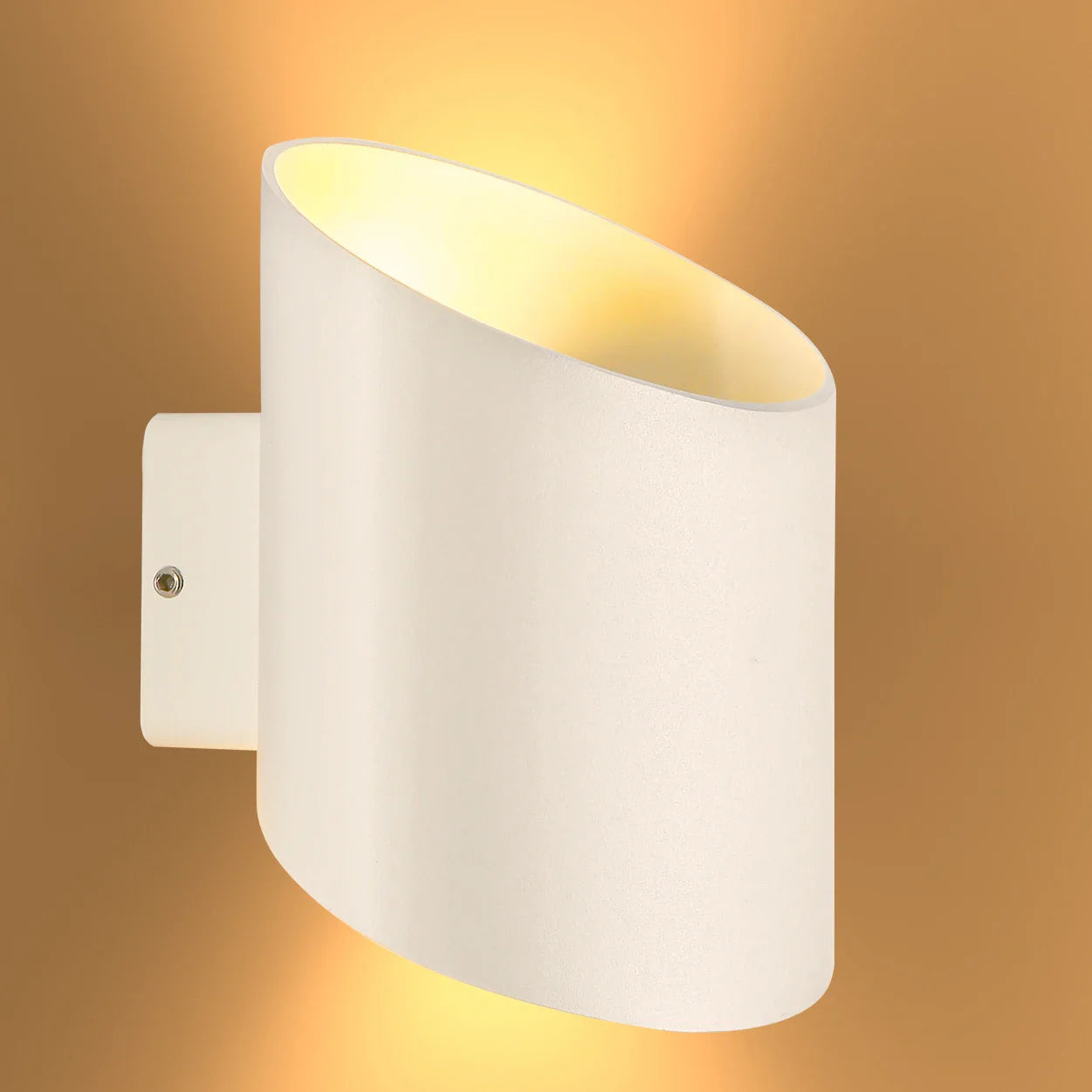 White Oblique Cylinder Up Down Outdoor Modern LED Wall Light