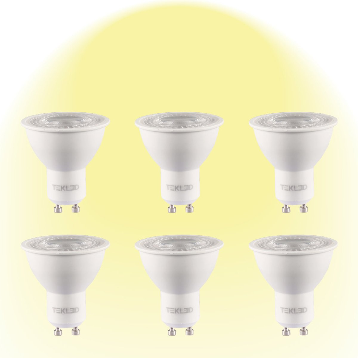 Dimmable GU10 LED spot light bulb cct 3000K warm white pack of 6