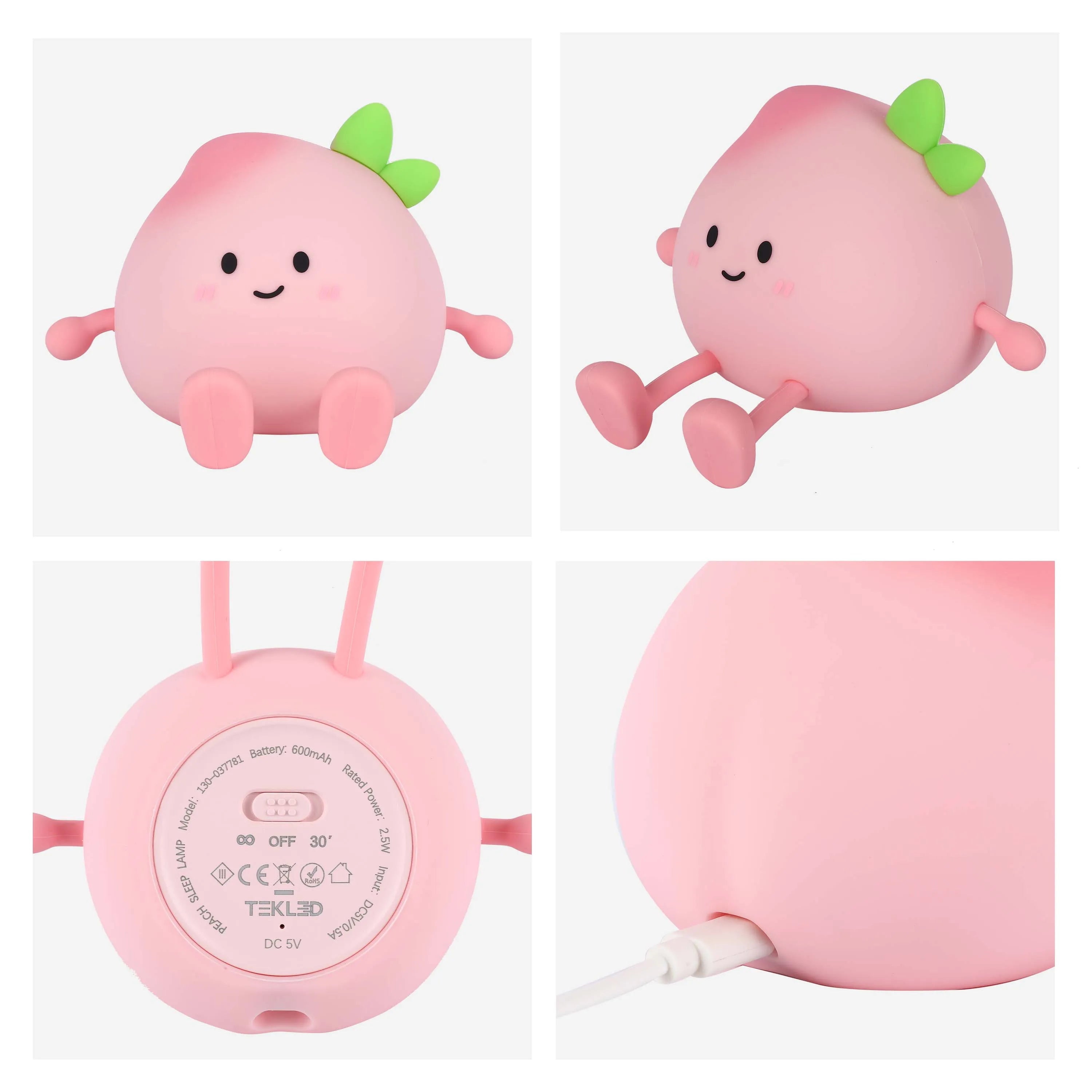 Cute peach-shaped night light with a soft, warm glow, perfect for kids' rooms. A gentle & comforting bedside lamp.