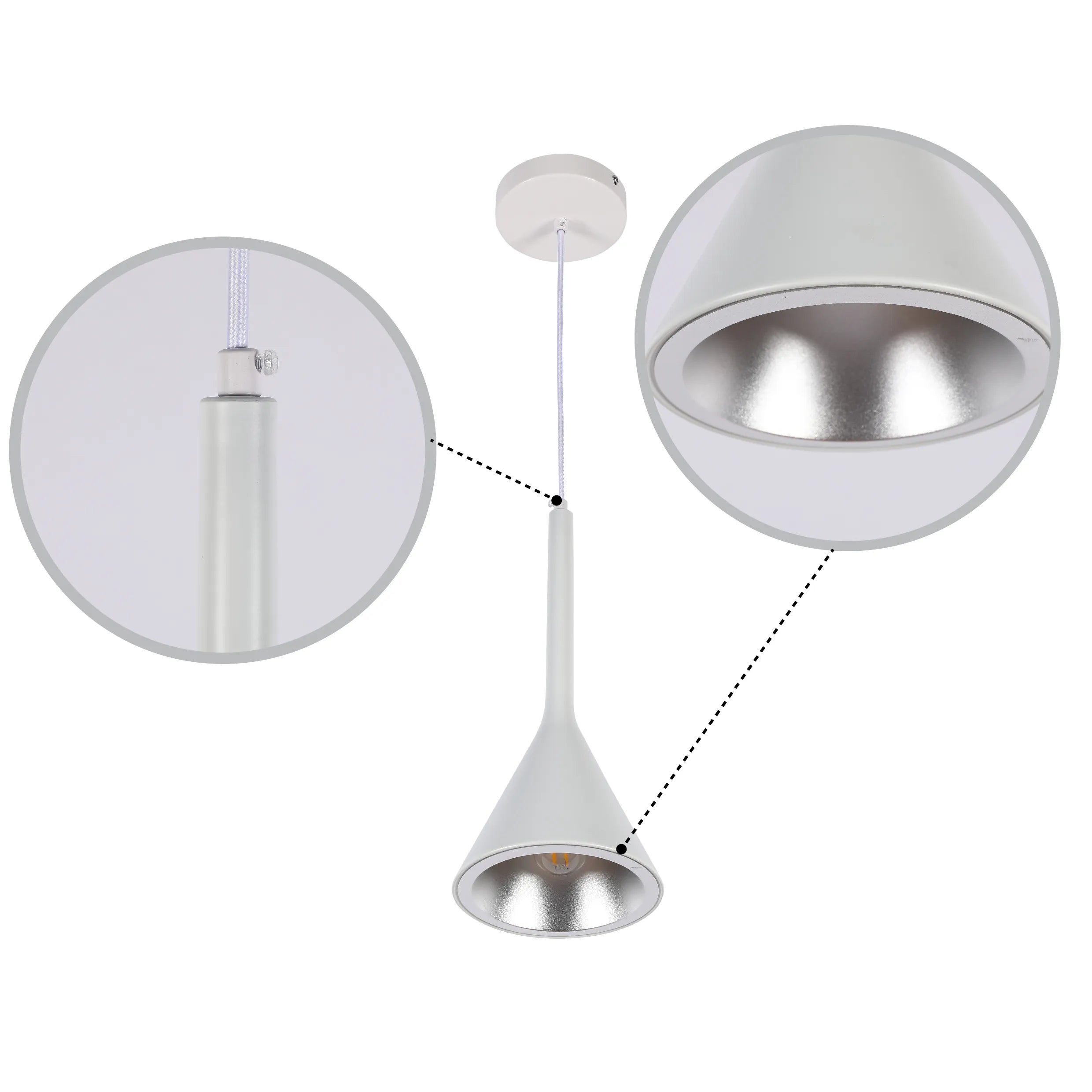 Funnel Nordic Modern Metal Ceiling Pendant Light E27 Fitting