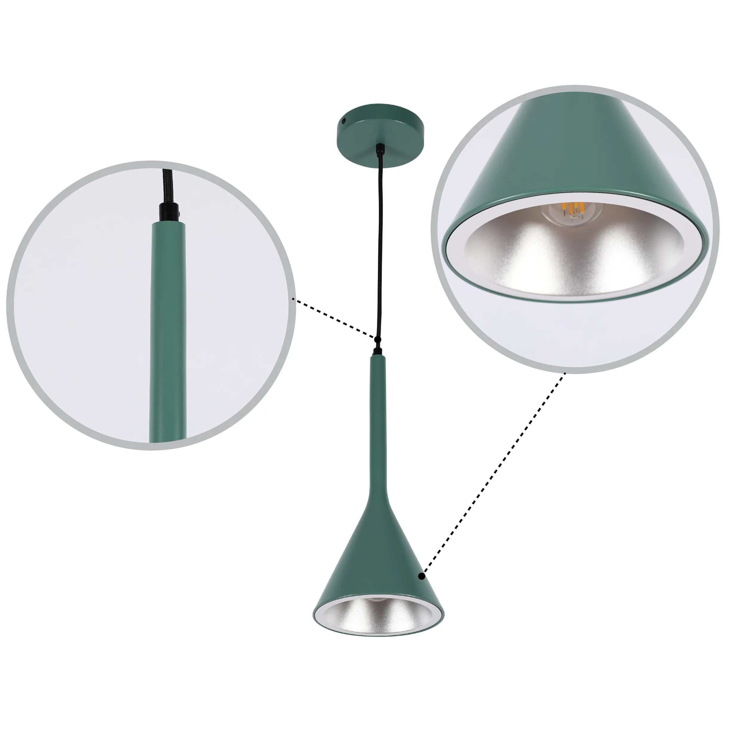 Funnel Nordic Modern Metal Ceiling Pendant Light E27 Fitting