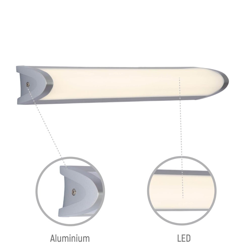 Close up shots of Mirror Vanity Bathroom LED Light 4000K 6000K Cool white Cool Daylight 470mm 12W 760mm 18W Chrome | TEKLED 117-032680