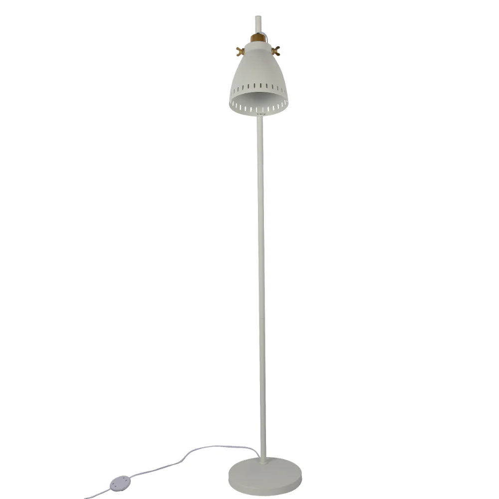 Cone-Shaded Floor Lamp with Gold Detailing & Decorative Shade - Versatile Colours 2