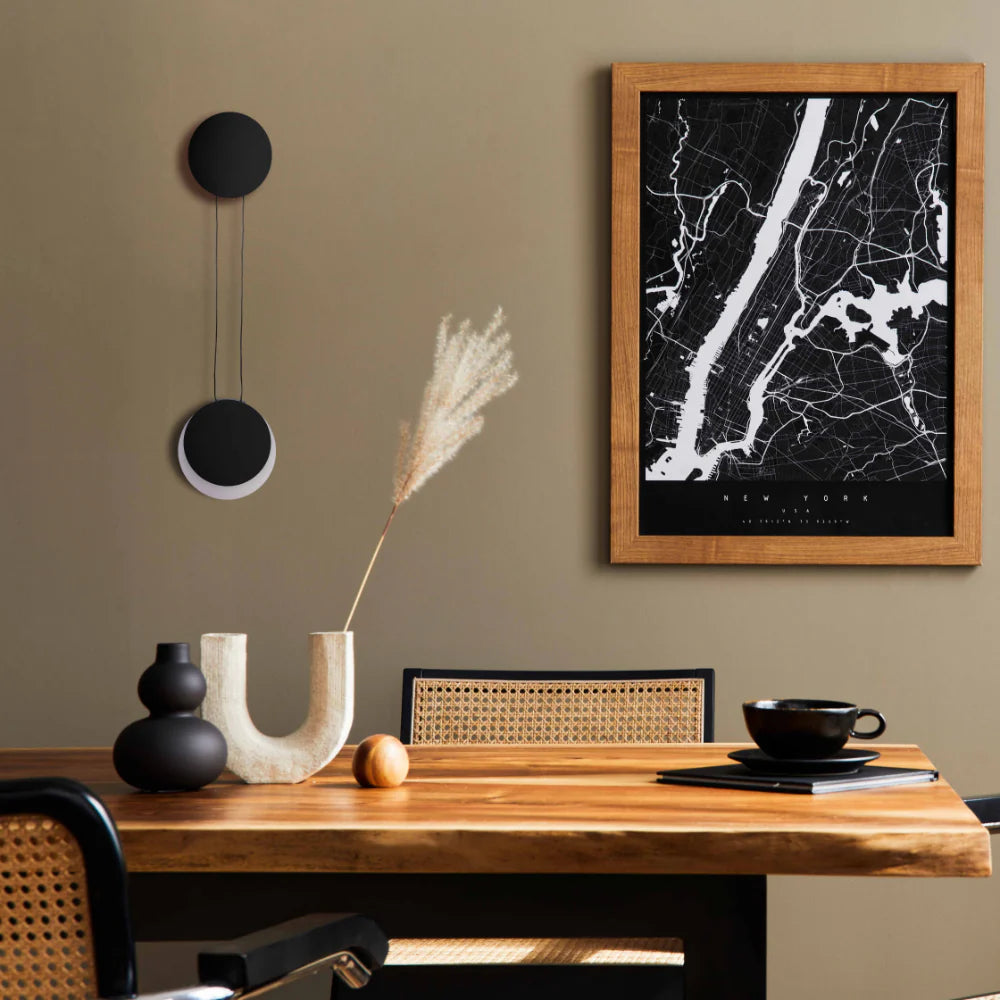 Crescent Sunset Lunar Eclipse Modern Nordic LED Wall Light Black 3000K 8W 2