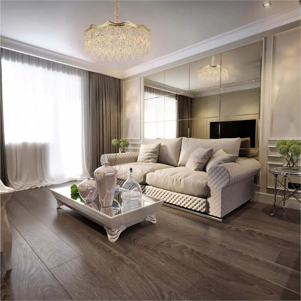 Interior application of Crown Crystal Chandelier Ceiling Light | TEKLED 159-18096