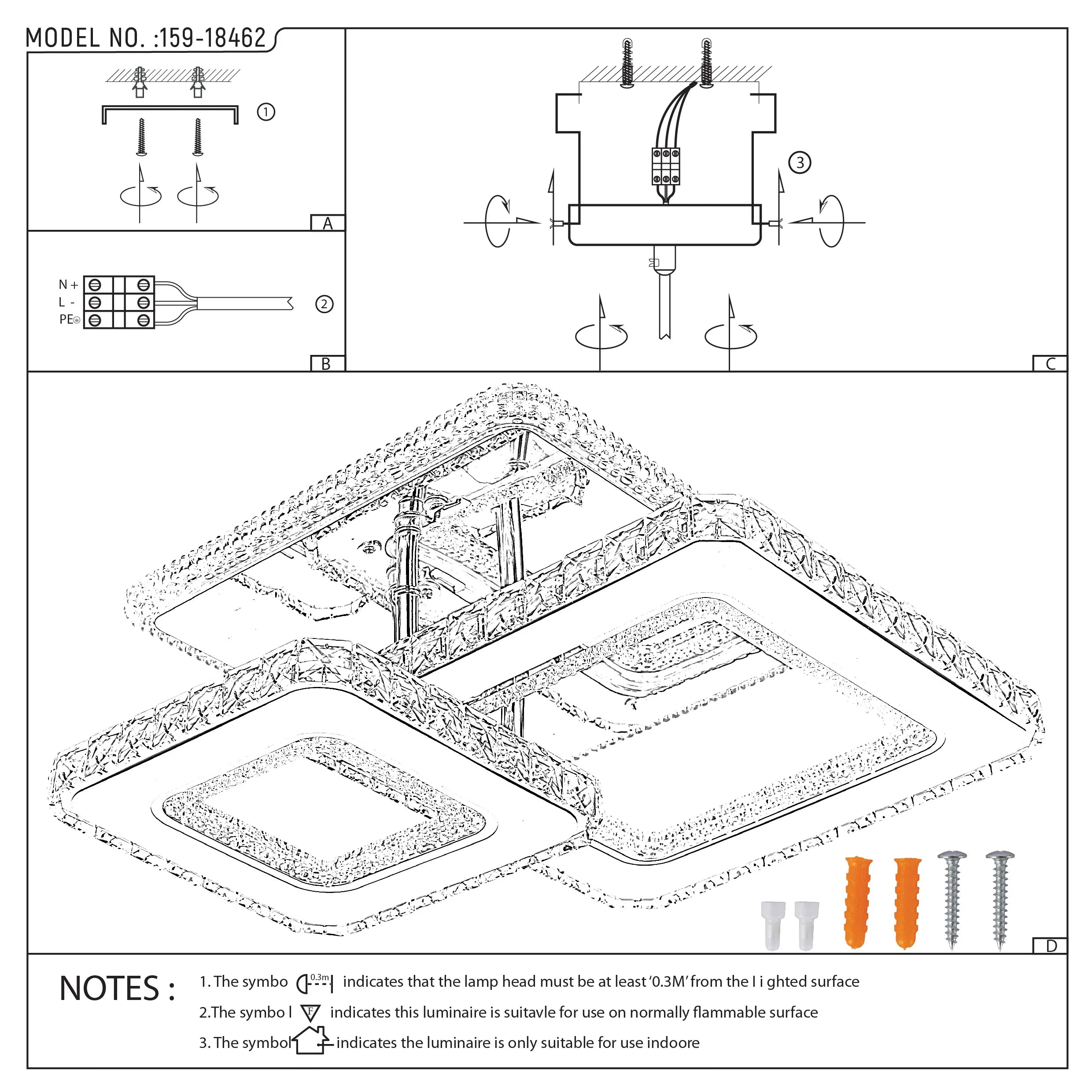 A decorative LED ceiling light with a modern design, perfect for adding a touch of elegance to any room.