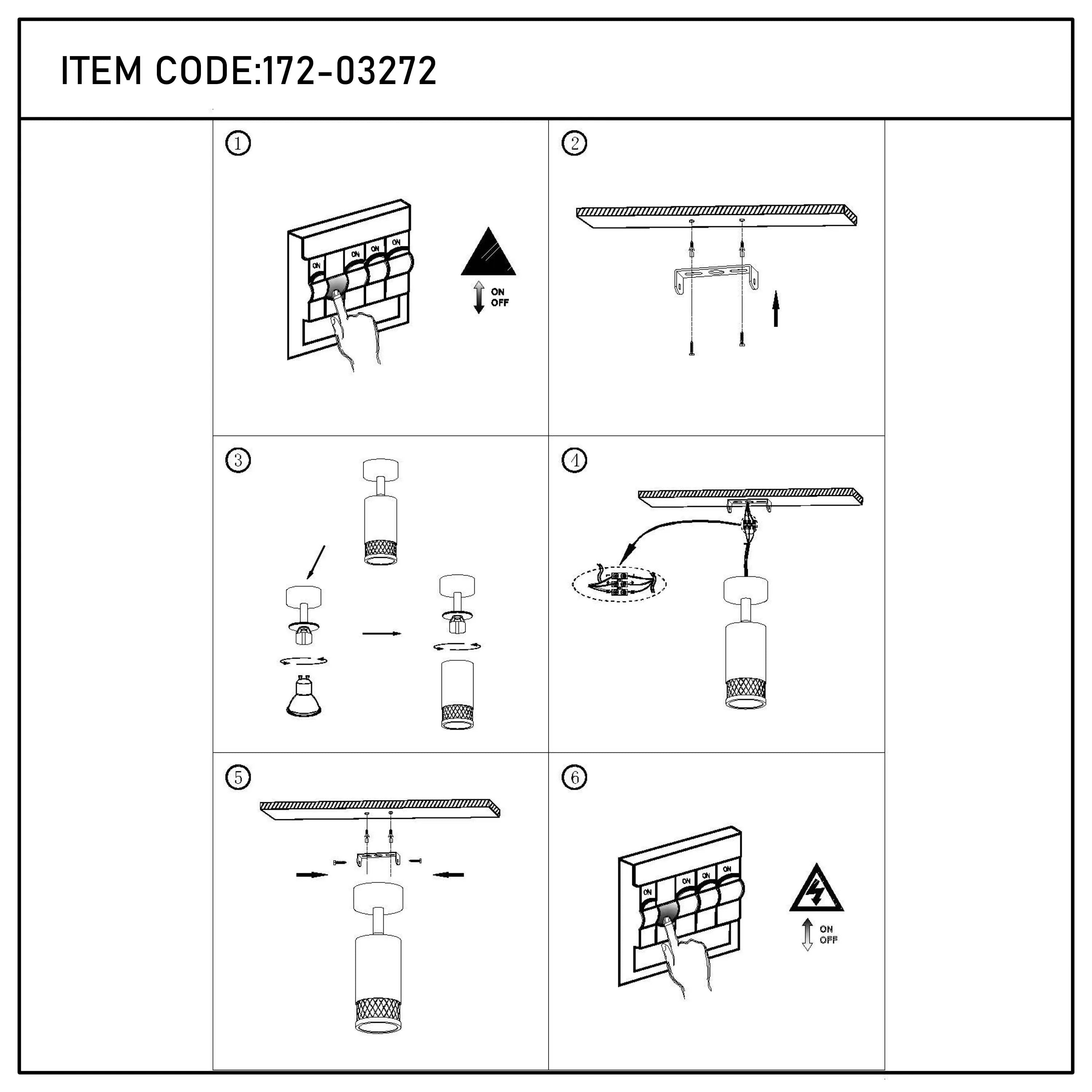 Diagram showcasing the steps to assemble a pendant light, featuring a ceiling mount and patterned shade.