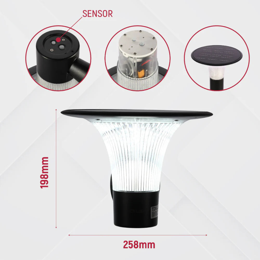 TEKLED Dual CCT Solar LED Wall Pathway Light 15W-Black | TEKLED 260-03582 has PIR sensor