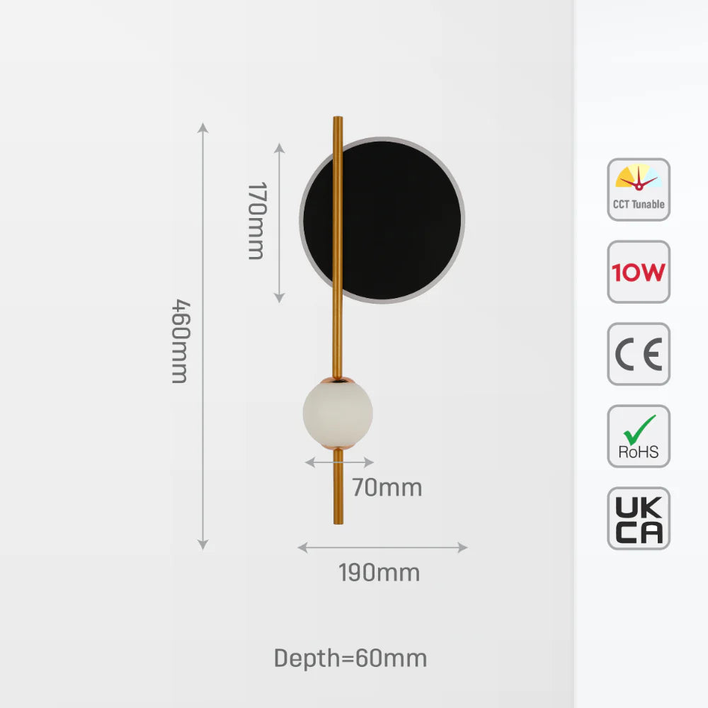 Eclipse Mirage Modern Geometric LED Wall Light with CCT Change, LED Wall Light, TEKLED 5