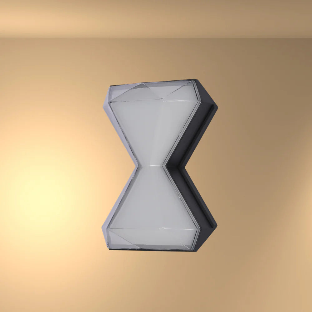Hourglass Up Down Decorative Modern LED Wall Light Black 4000K 12W 1