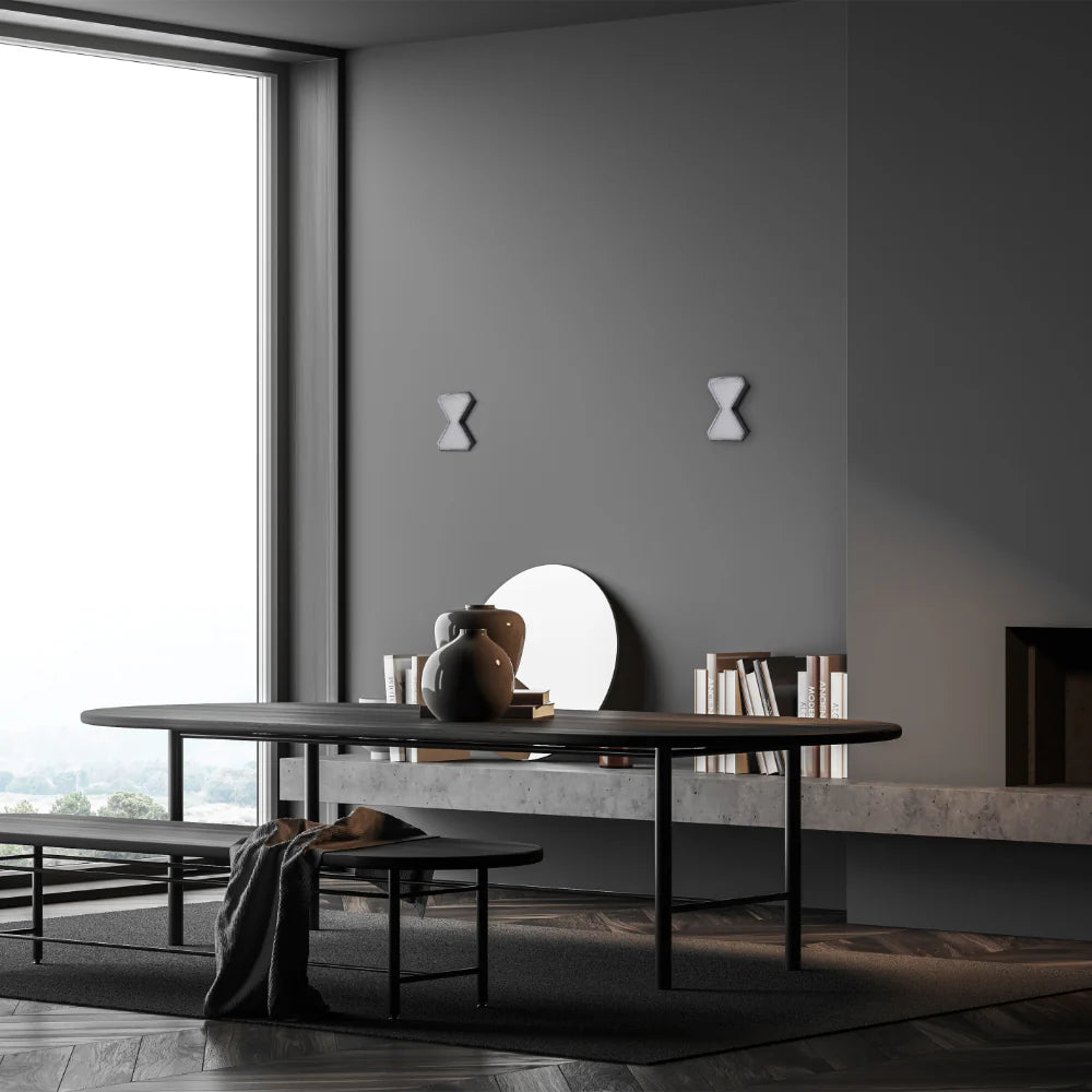 Hourglass Up Down Decorative Modern LED Wall Light Black 4000K 12W 2